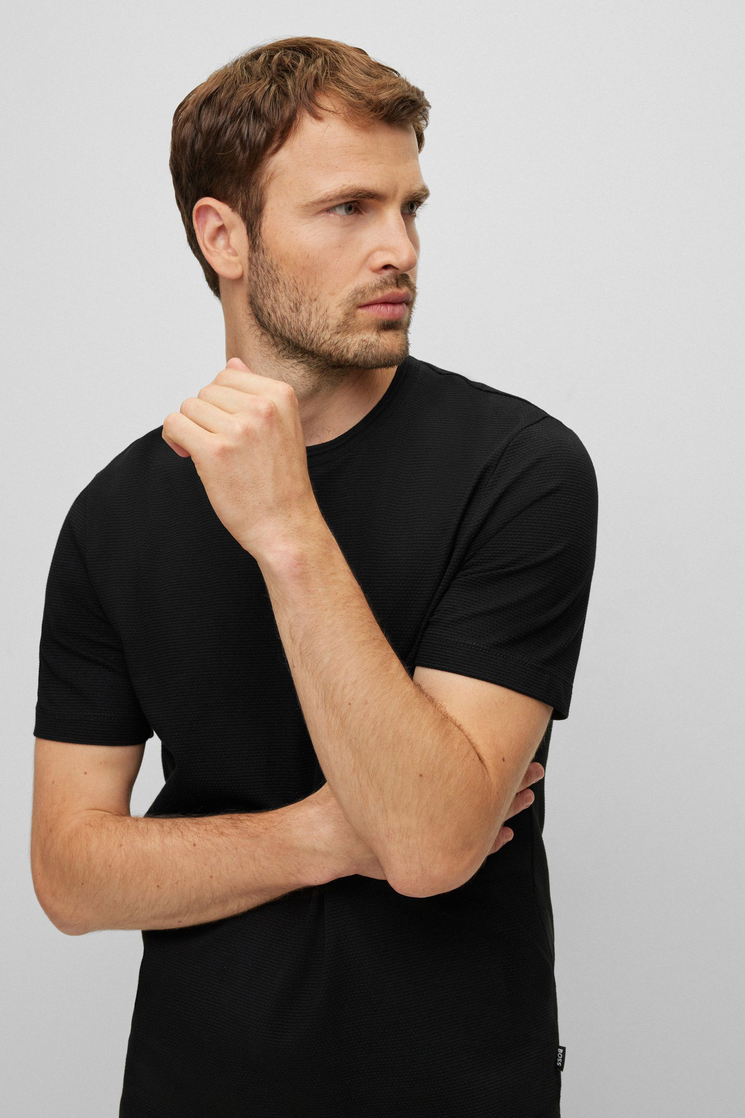 Мужская черная футболка BOSS 50452680;001