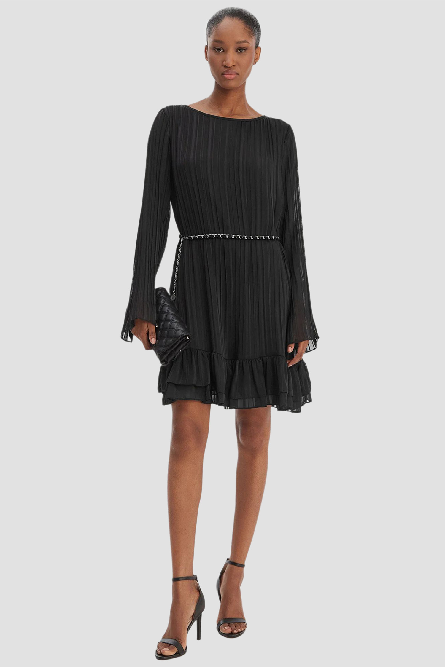 Жіноча чорна плісирована сукня Guess W6RK37.WJ712;JBLK