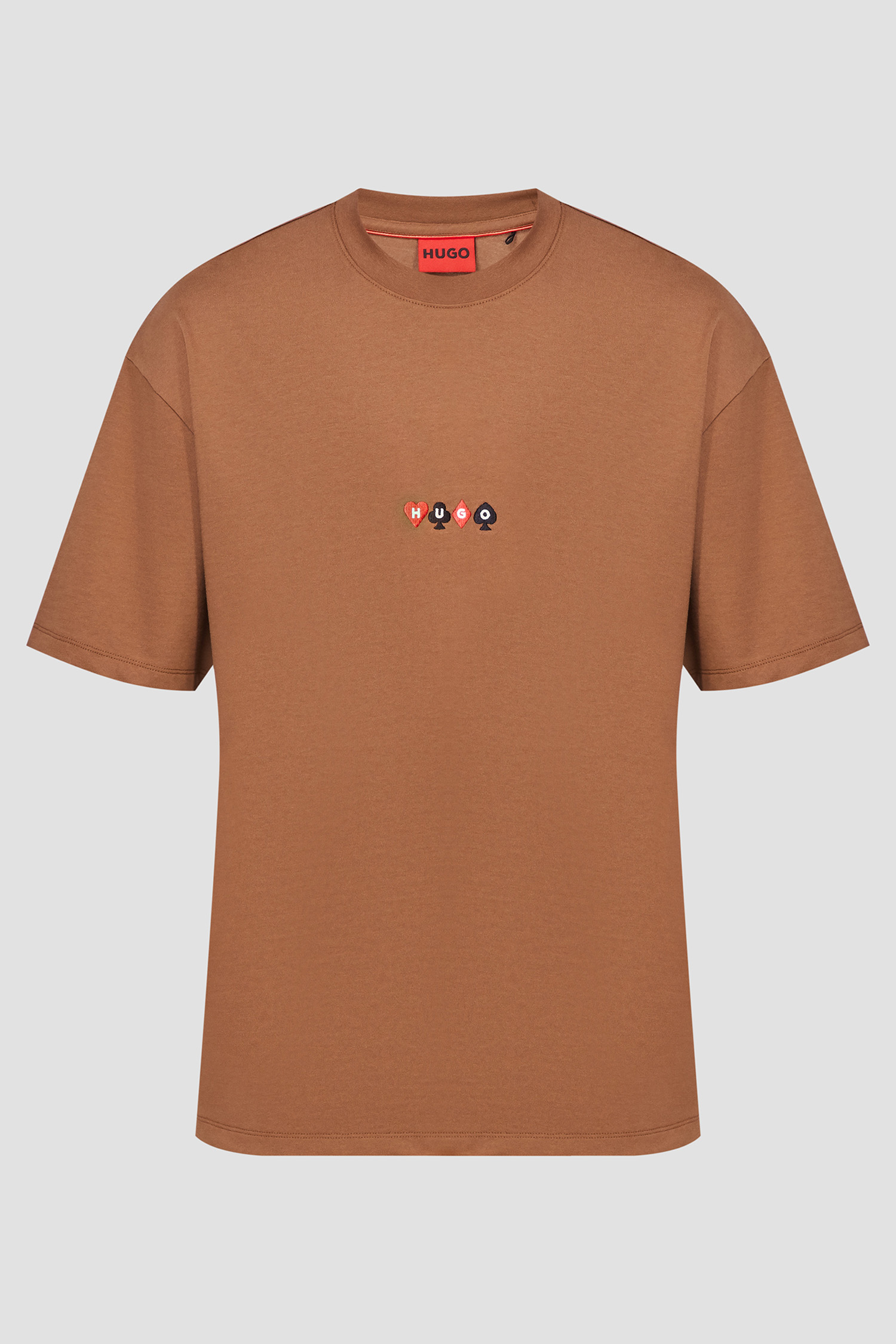 Мужская коричневая футболка HUGO 50499745;224