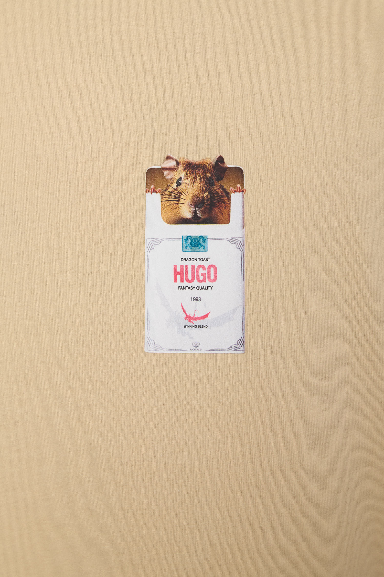 Мужская бежевая футболка HUGO 50530683;285