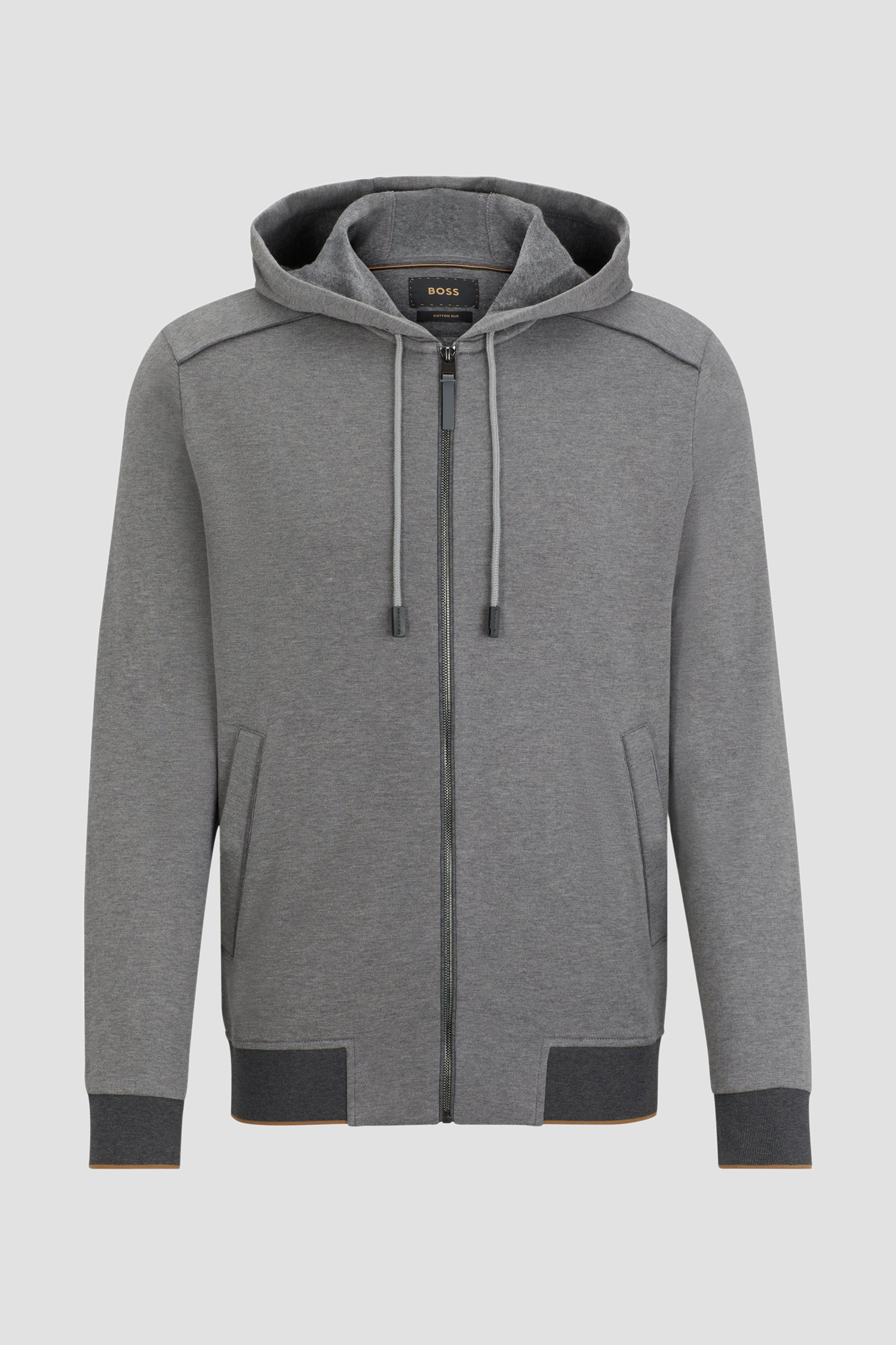 Мужская серая кофта на молнии BOSS 50512141;041