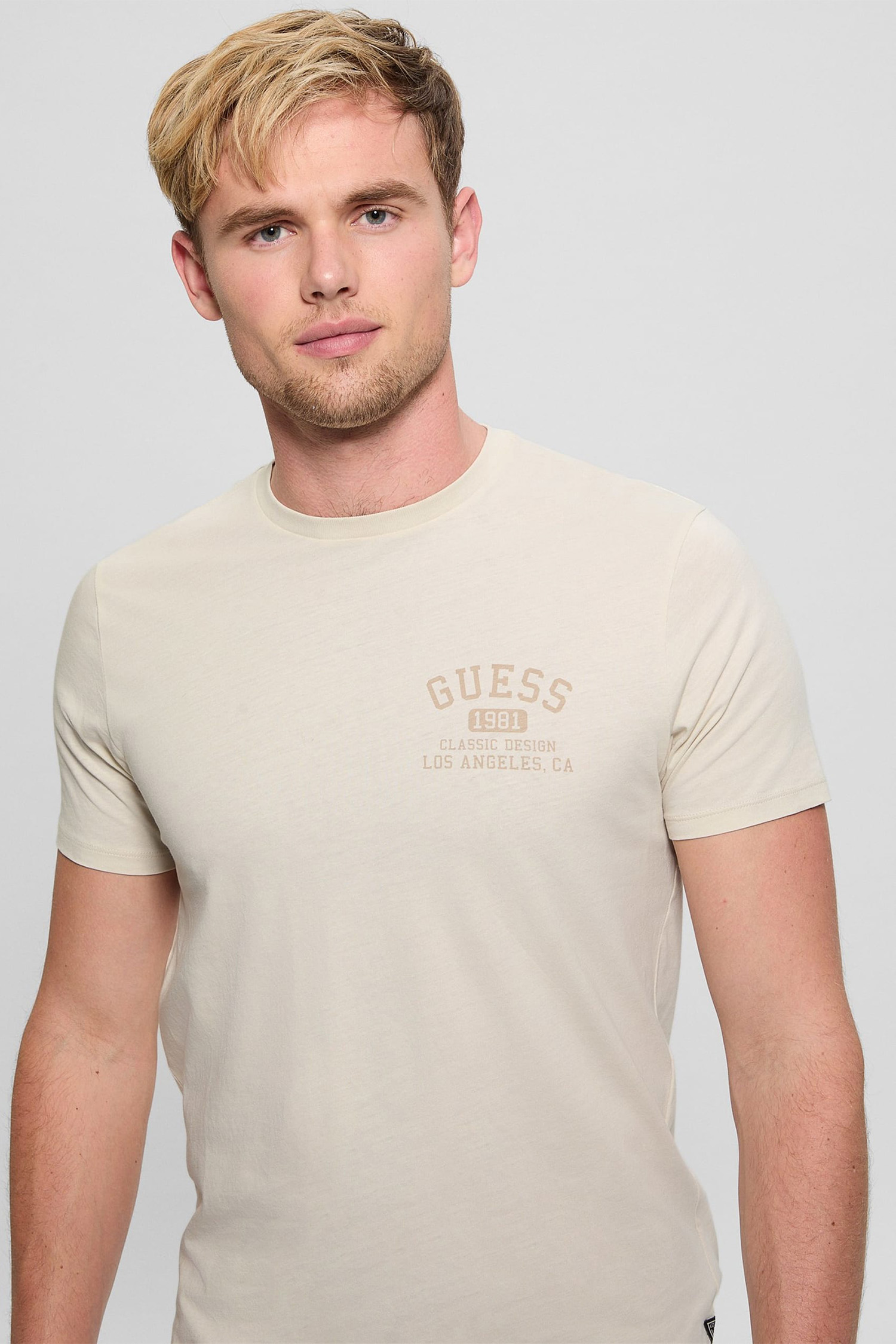 Мужская бежевая футболка Guess M5RI86.K9RM1;FJ0R