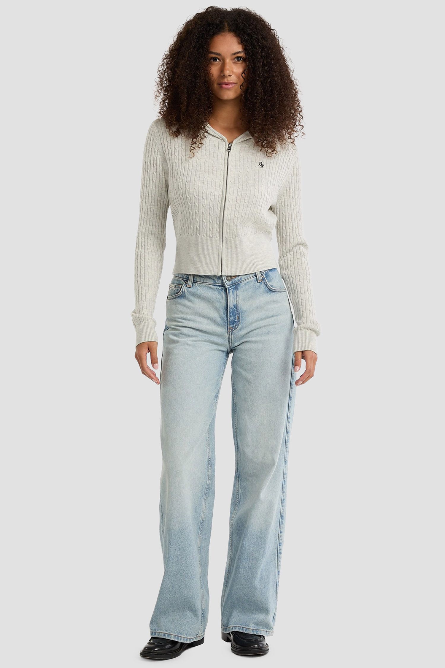 Жіноча сіра кофта на блискавці Guess Jeans W5BR04.Z3HO2;H90K