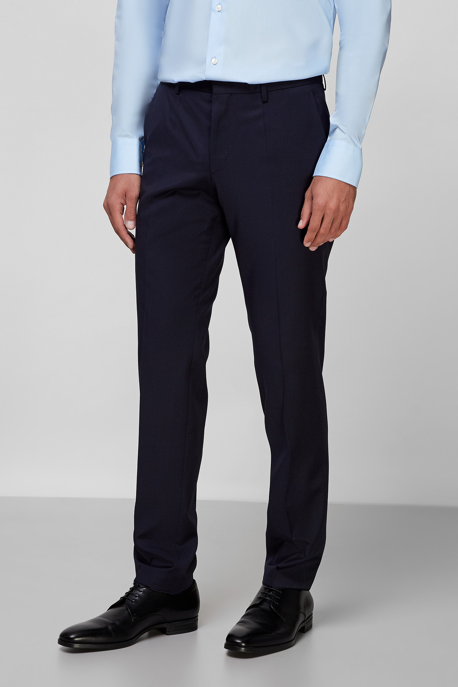 Мужские темно-синие шерстяные брюки BOSS 50318499;401