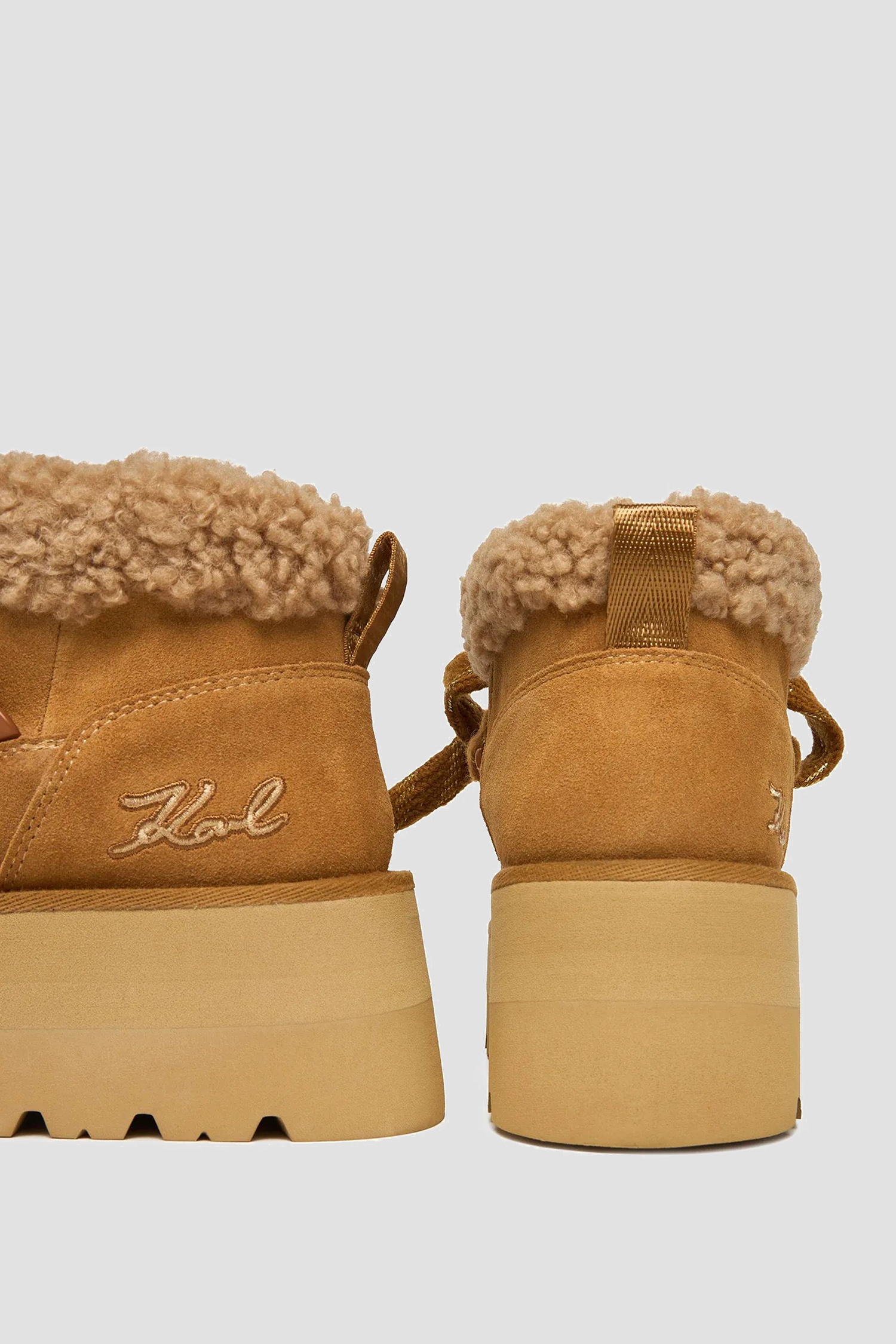 Женские рыжие замшевые угги Karl Lagerfeld KL48632;5T2