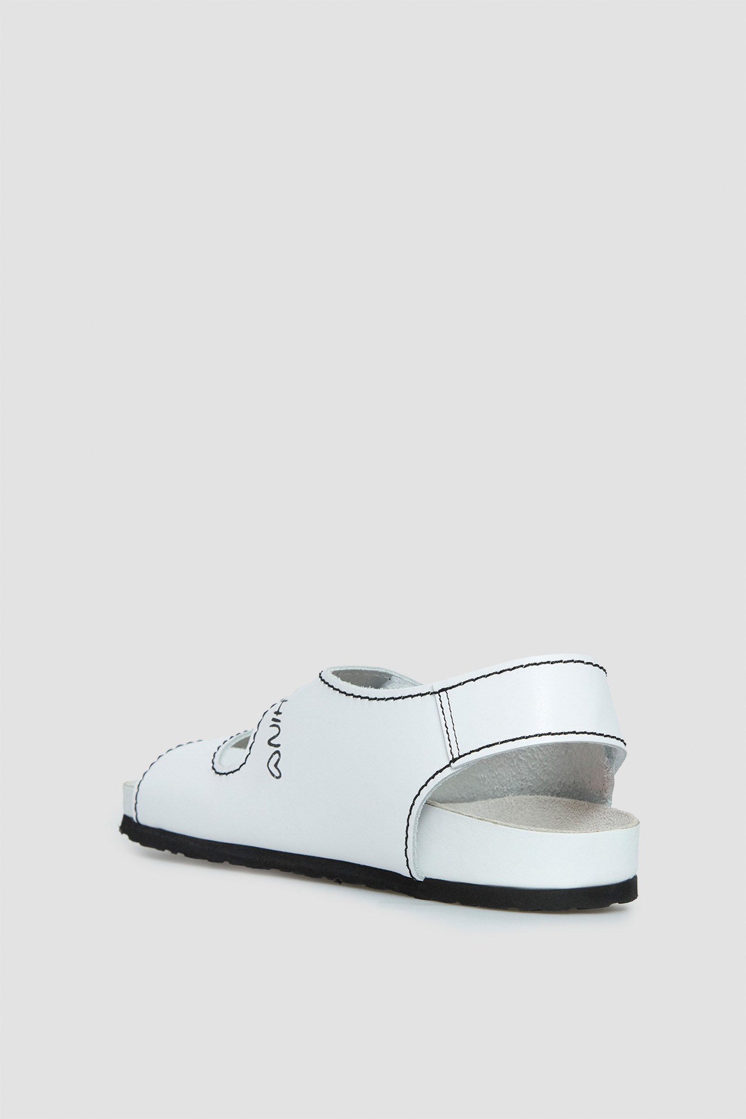 Женские белые кожаные  сандалии Moschino JA16283G0I.IA0;100