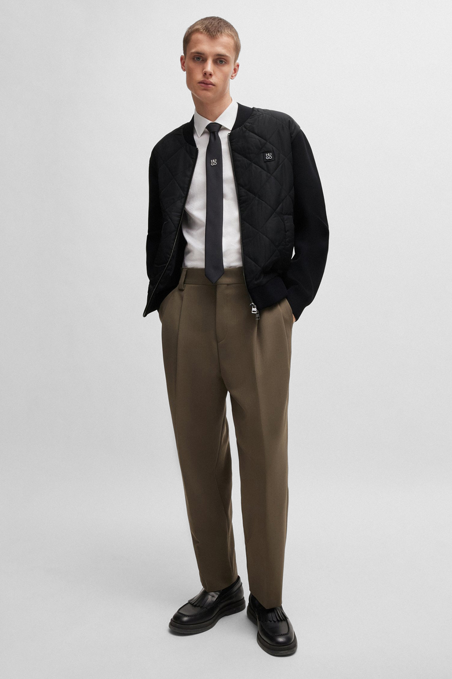 Мужской черный бомбер HUGO 50516619;001