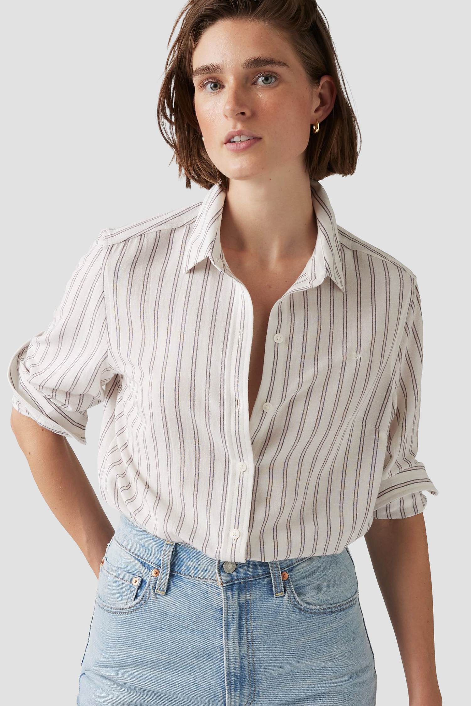 Женская белая блуза в полоску Levi’s® 34574;0053