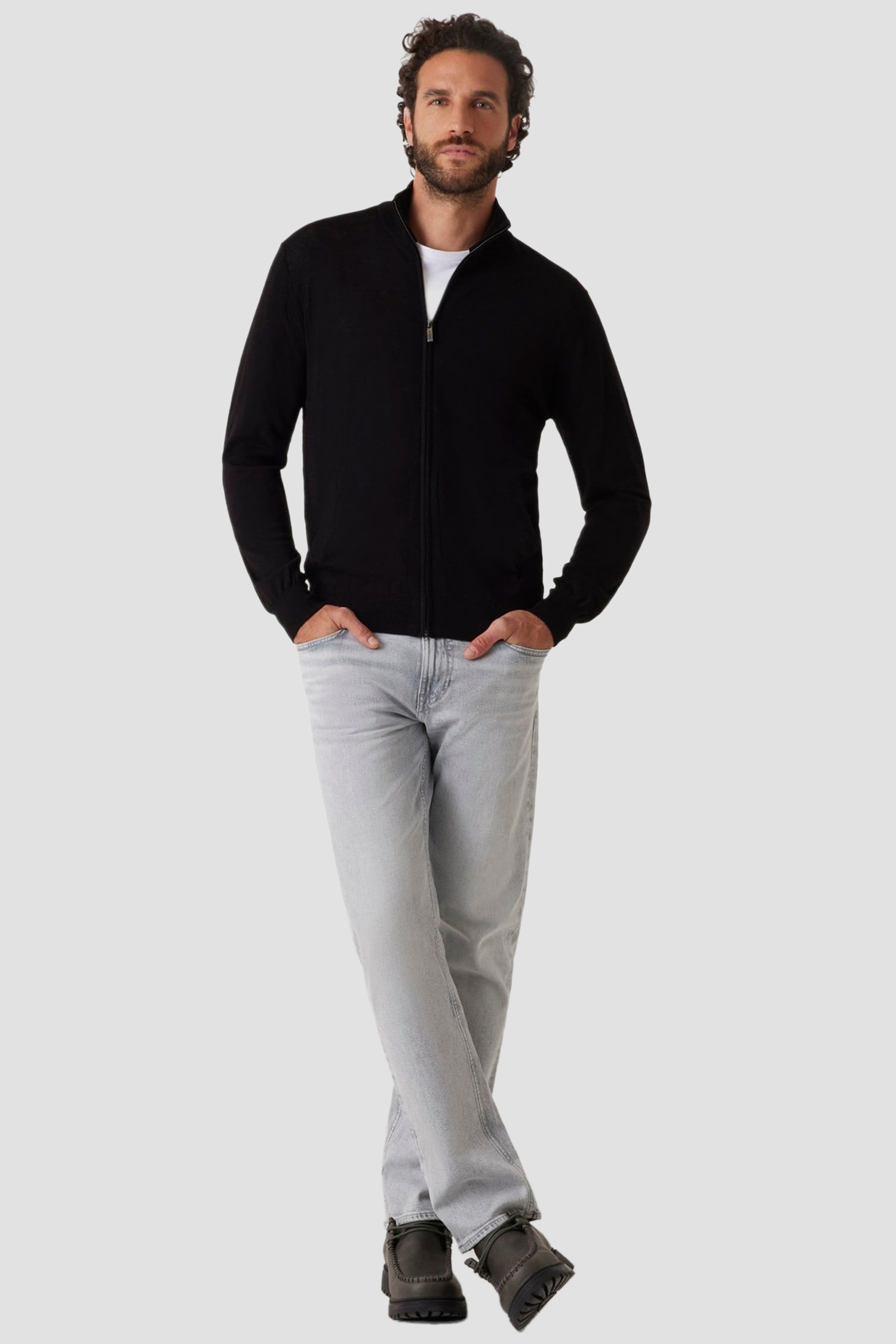 Чоловічий чорний вовняний кардиган Guess M5RR38.Z3LZ0;JBLK