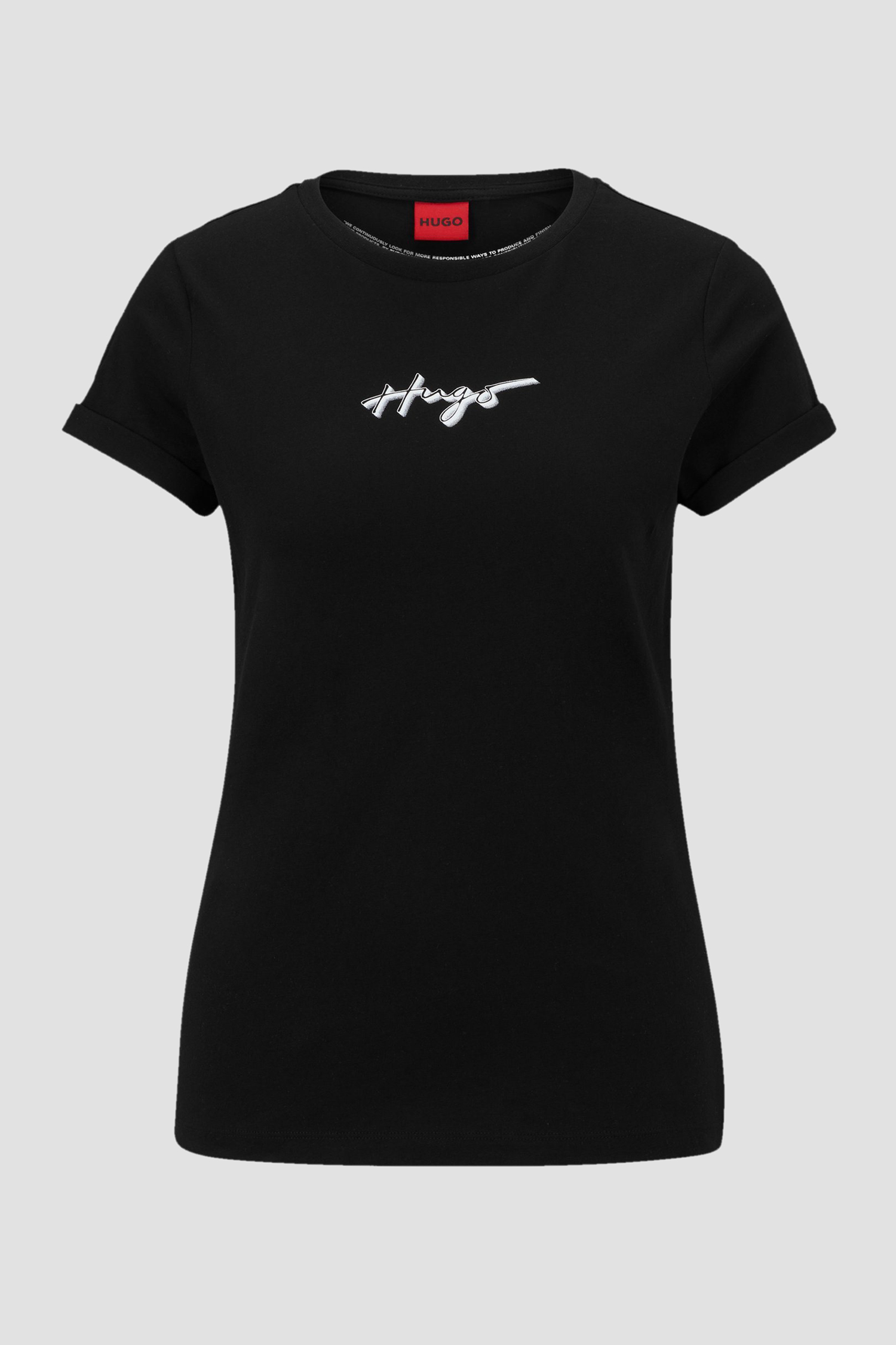 Женская черная футболка HUGO 50486327;001