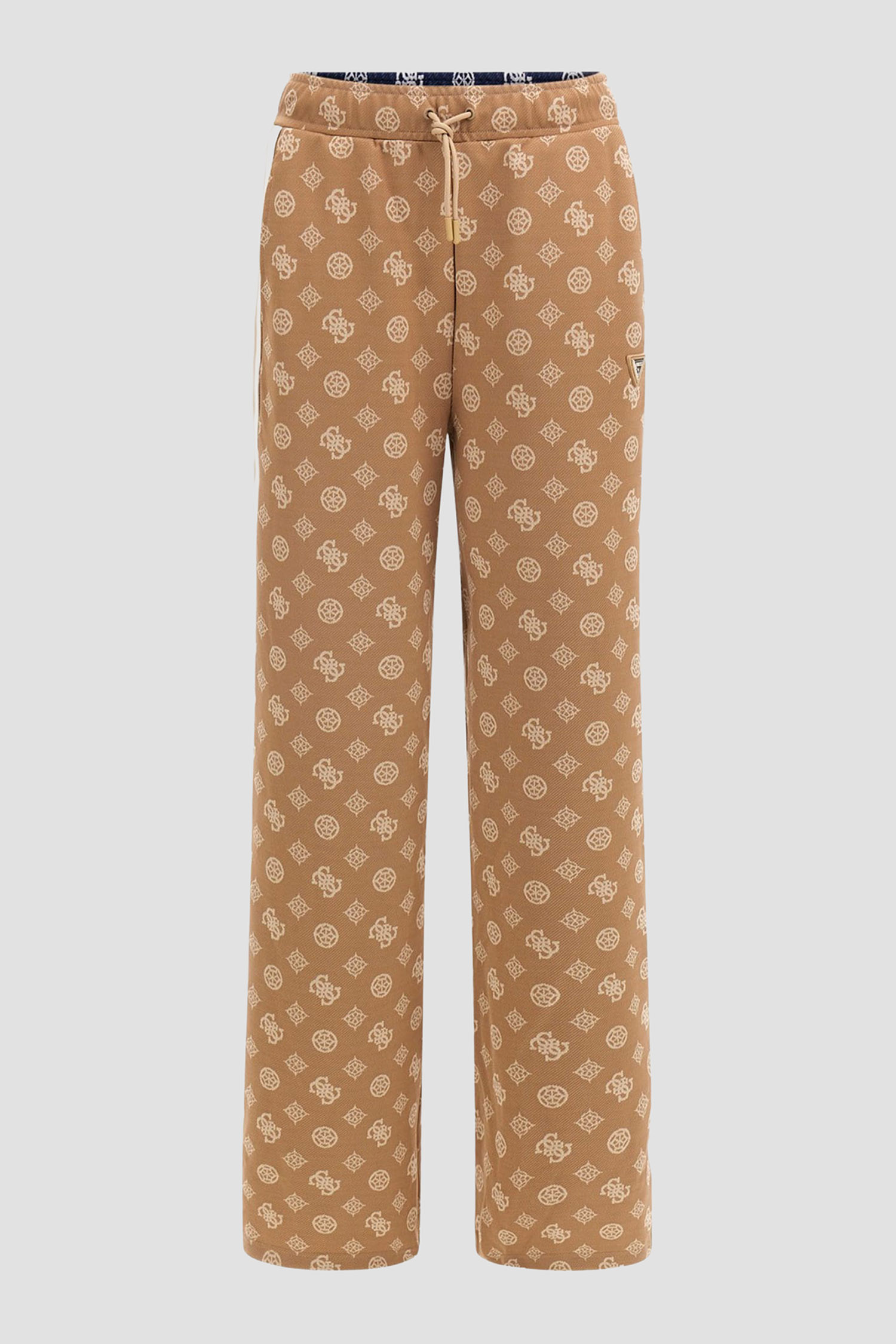 Женские бежевые спортивные брюки с узором Guess V5YB10.K0282;FNDS