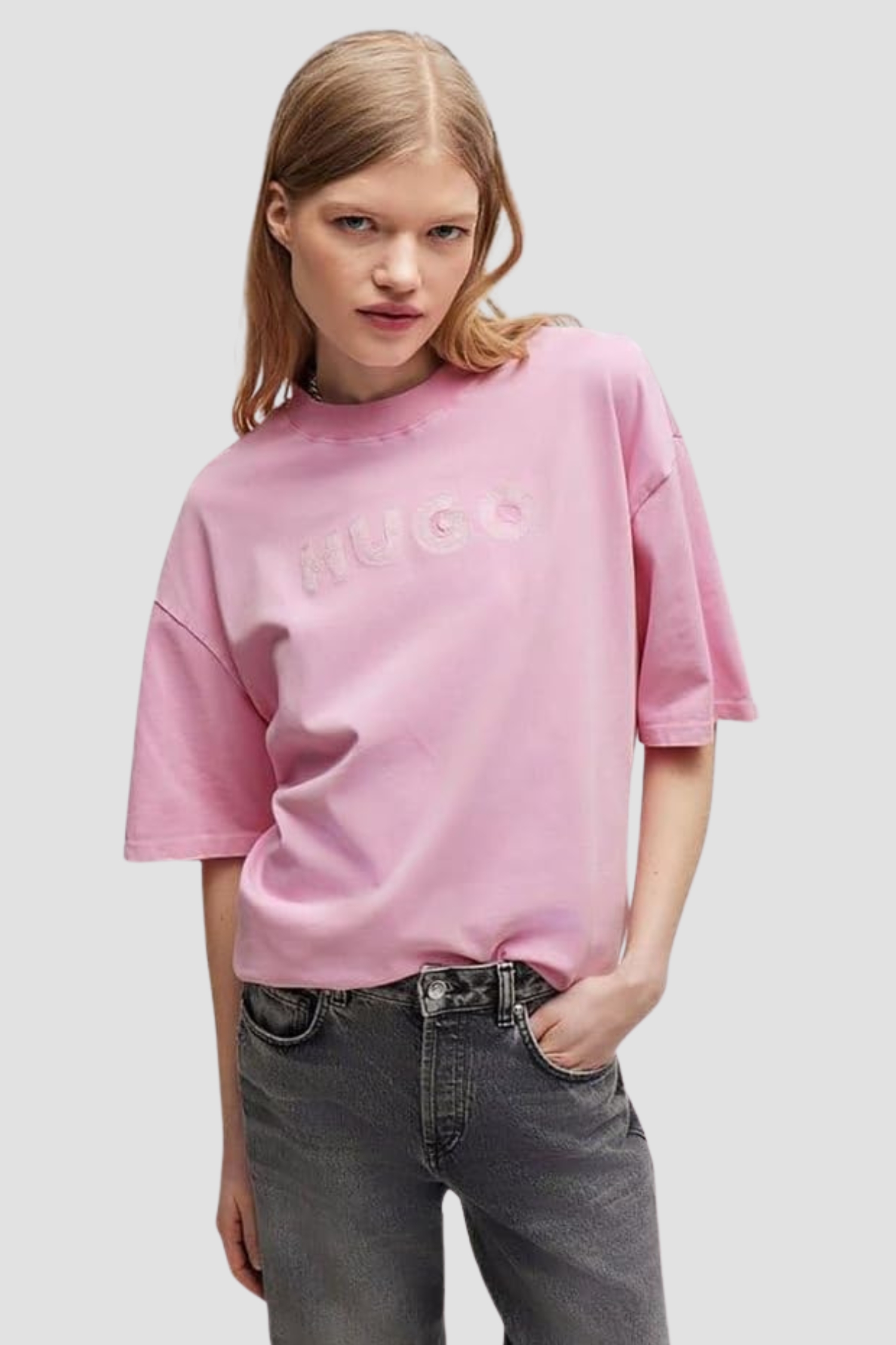 Женская розовая футболка HUGO 50514524;664