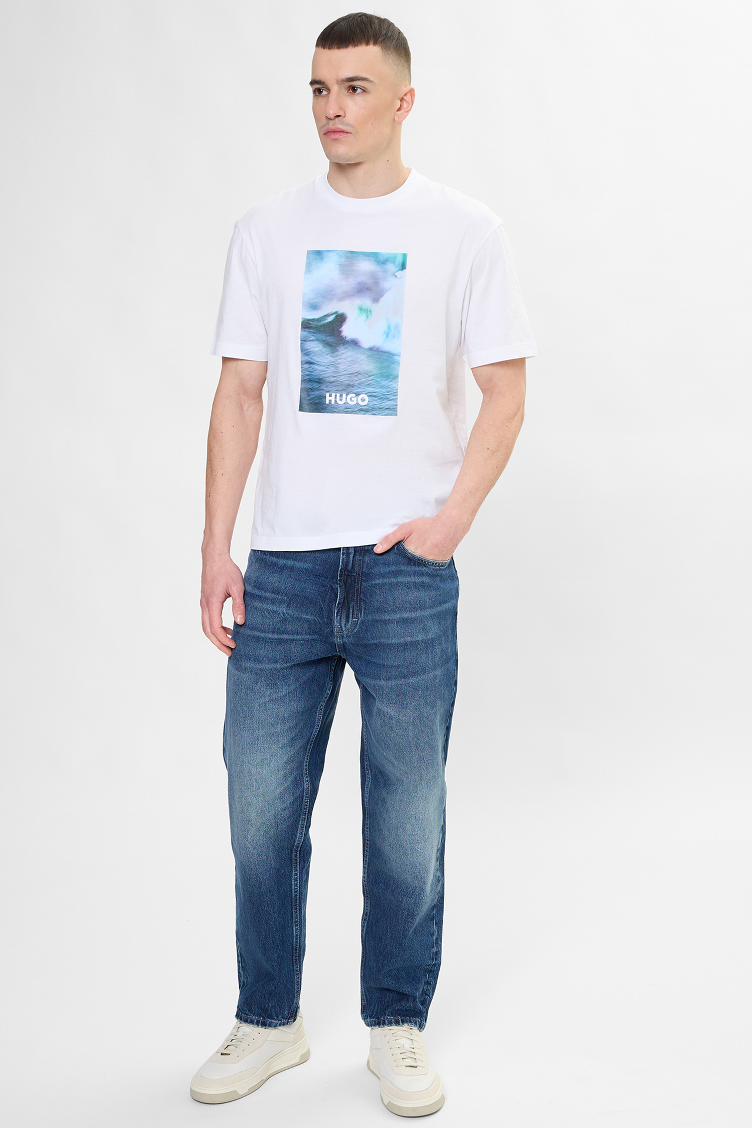 Чоловіча біла футболка HUGO BLUE 50554349;100