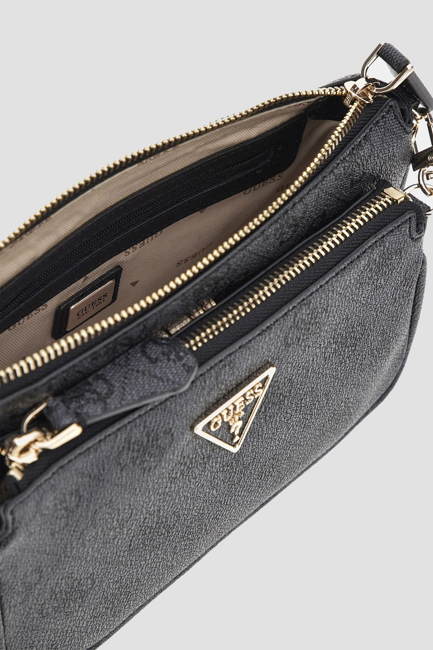 Женская темно-серая сумка с узором Guess HWBG78.79710;CLO