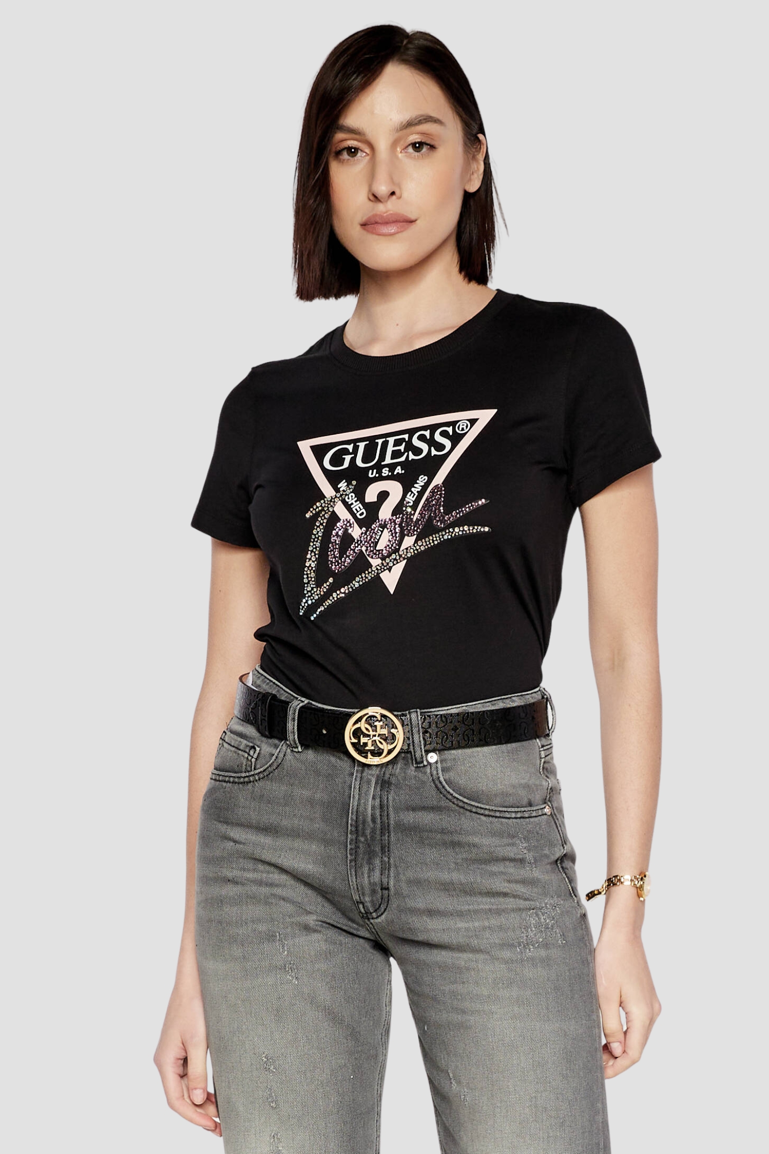 Женская черная футболка Guess W4GI20.I3Z14;JBLK
