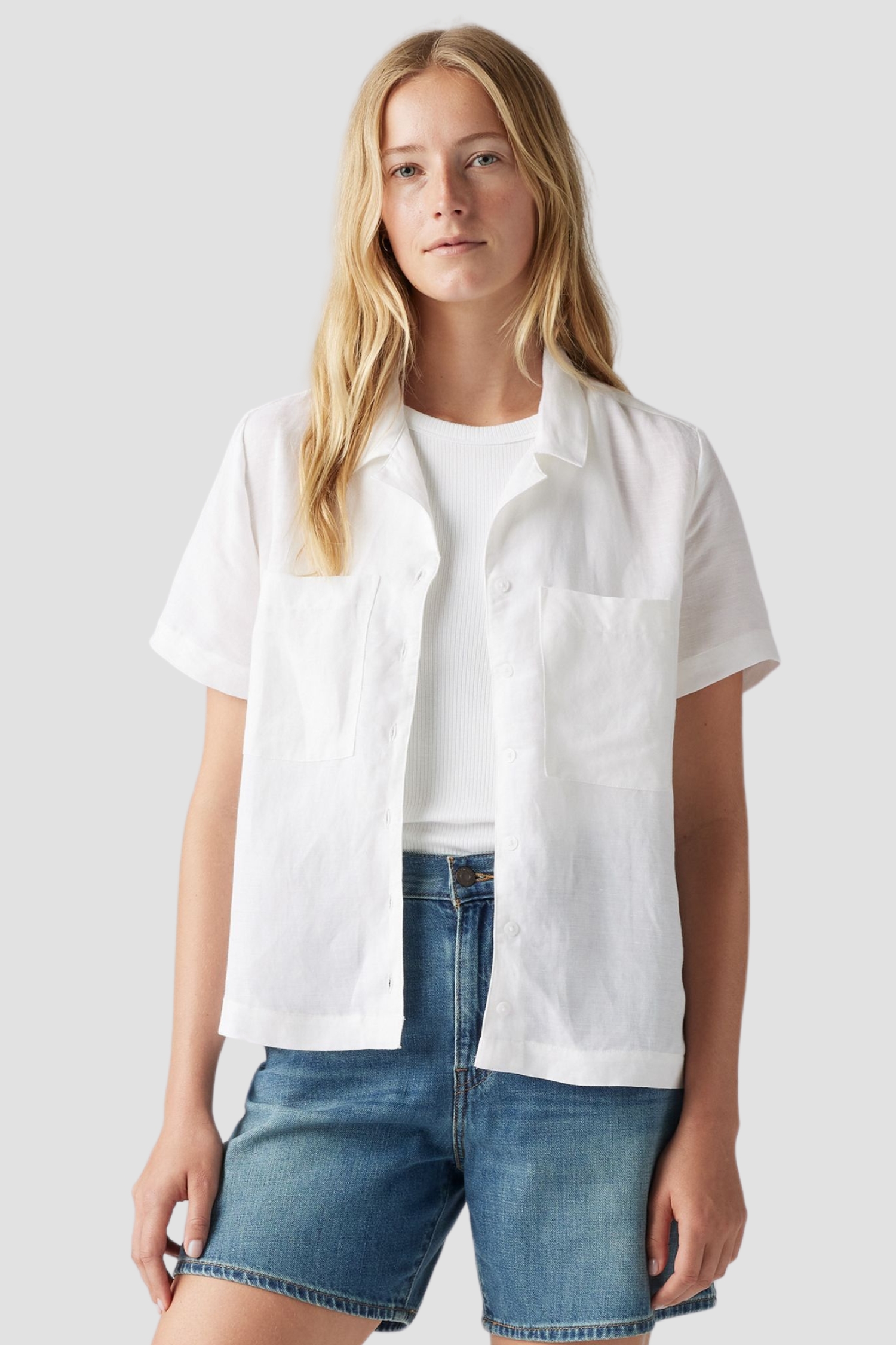 Жіноча біла лляна сорочка Levi’s® 001HO;0000