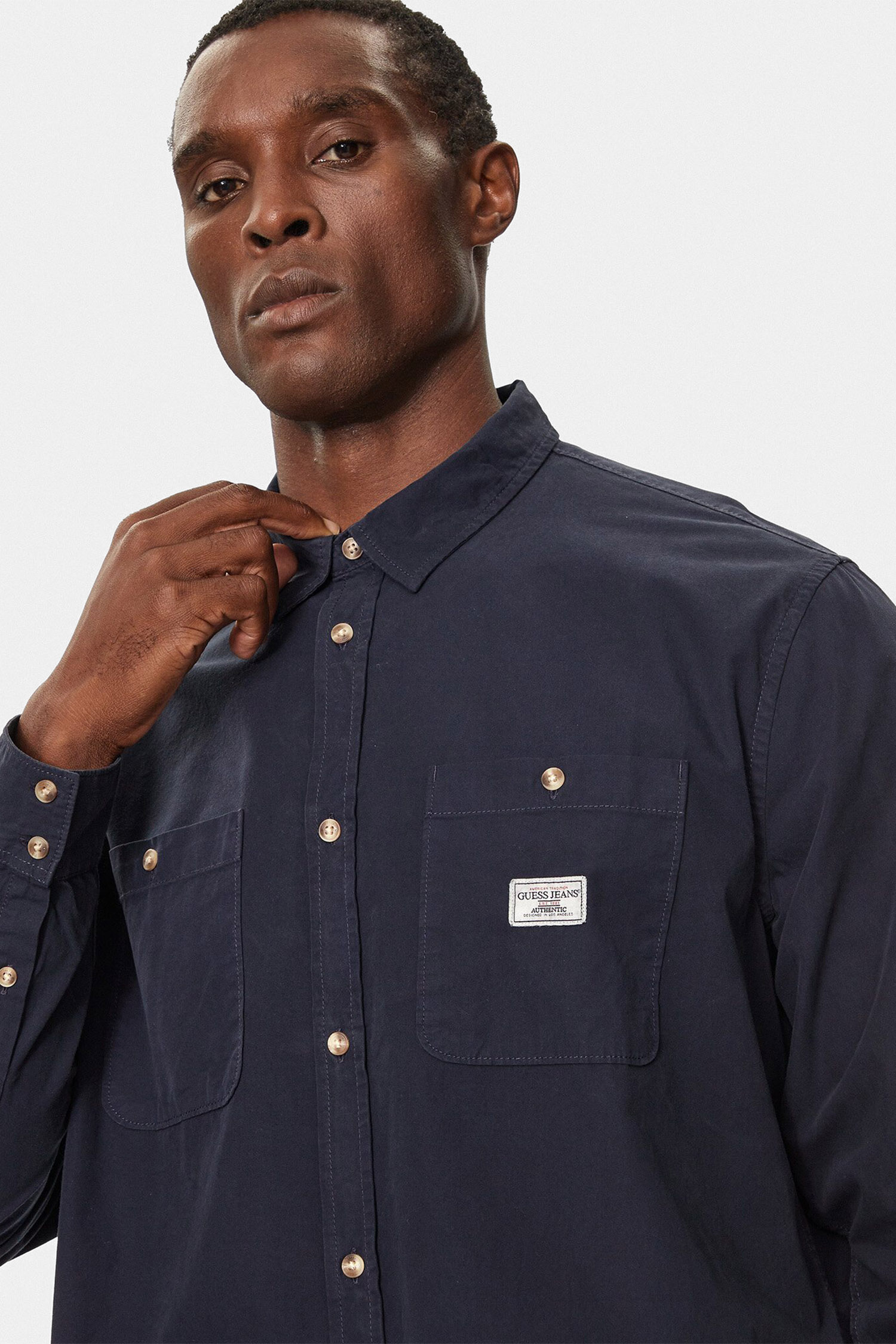 Чоловіча темно-синя сорочка Guess Jeans M4YH37.WGCF1;A71W
