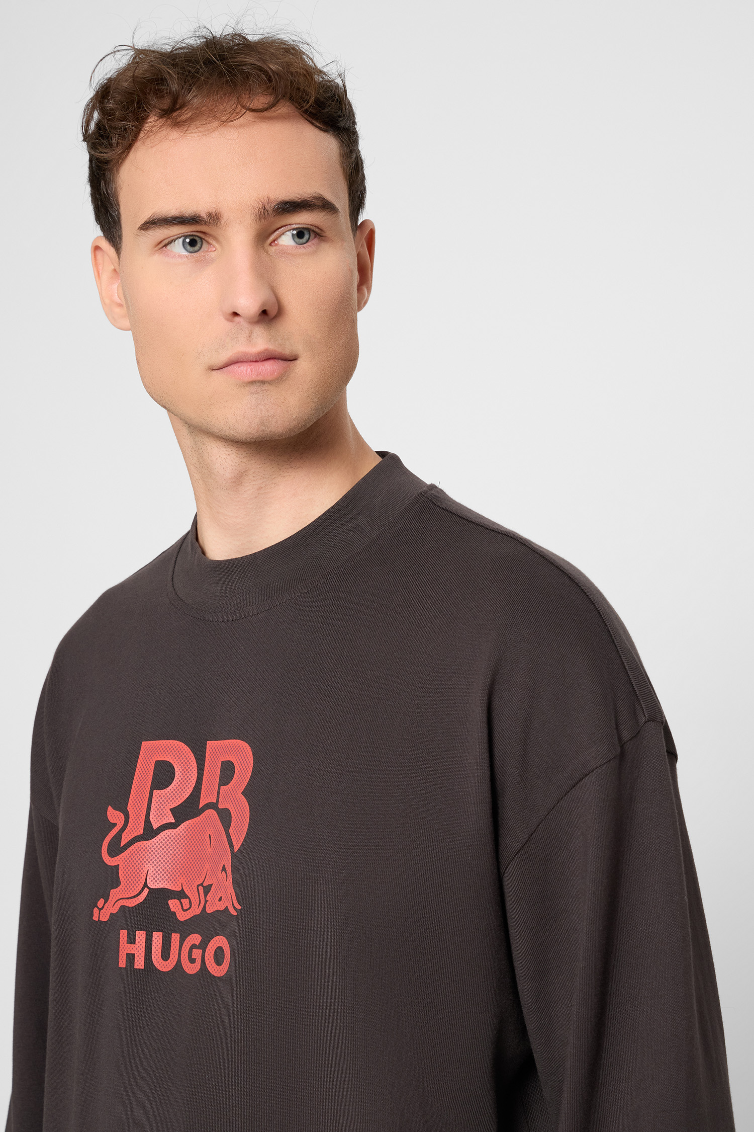 Мужской темно-коричневый свитшот HUGO x RB HUGO 50551830;205