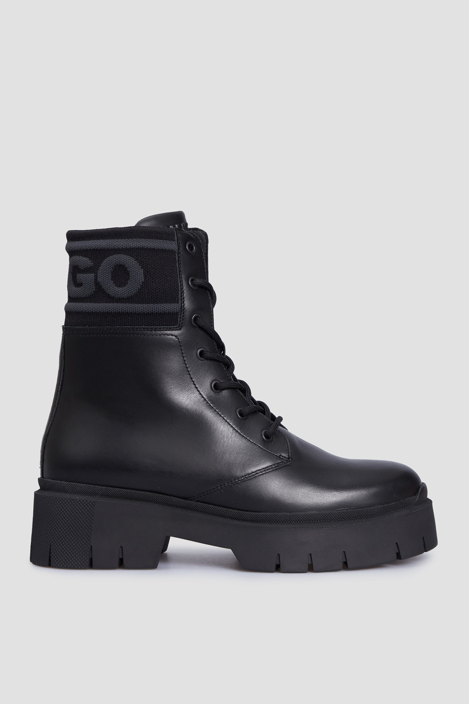 Женские черные кожаные ботинки HUGO 50494685;001
