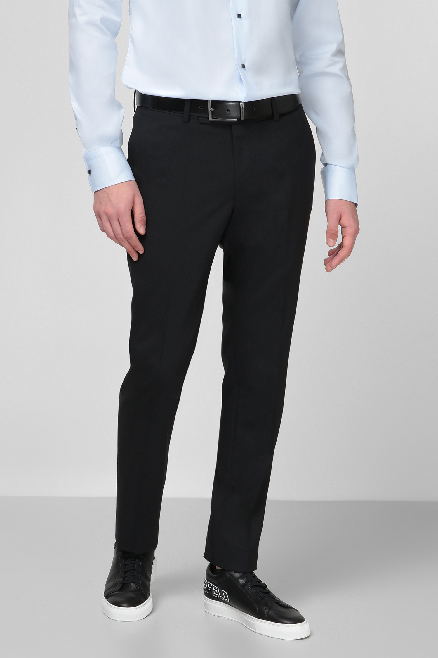 Черные шерстяные брюки для парней Karl Lagerfeld 500099.255001;990