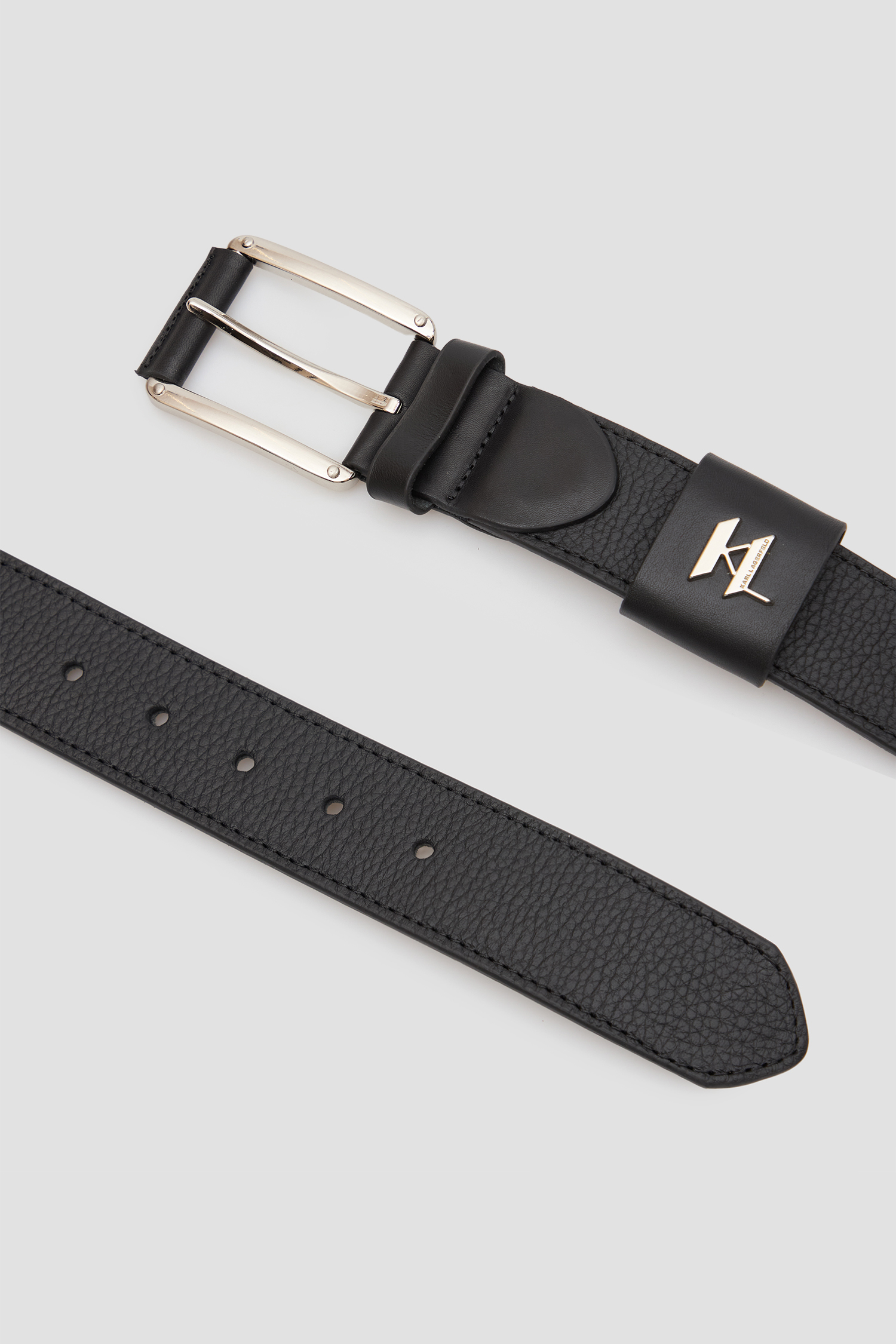 Чоловічий чорний шкіряний ремінь Karl Lagerfeld 562451.815300;990