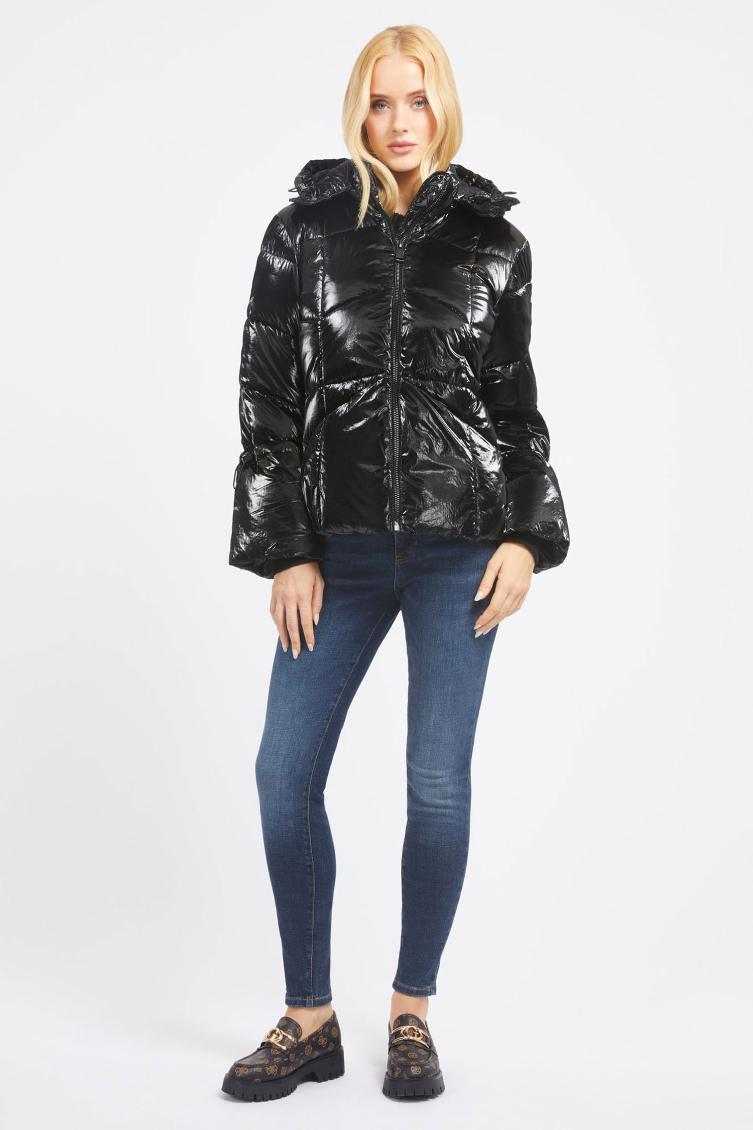 Женская черная куртка Guess W3BL25.WFR90;JTMU