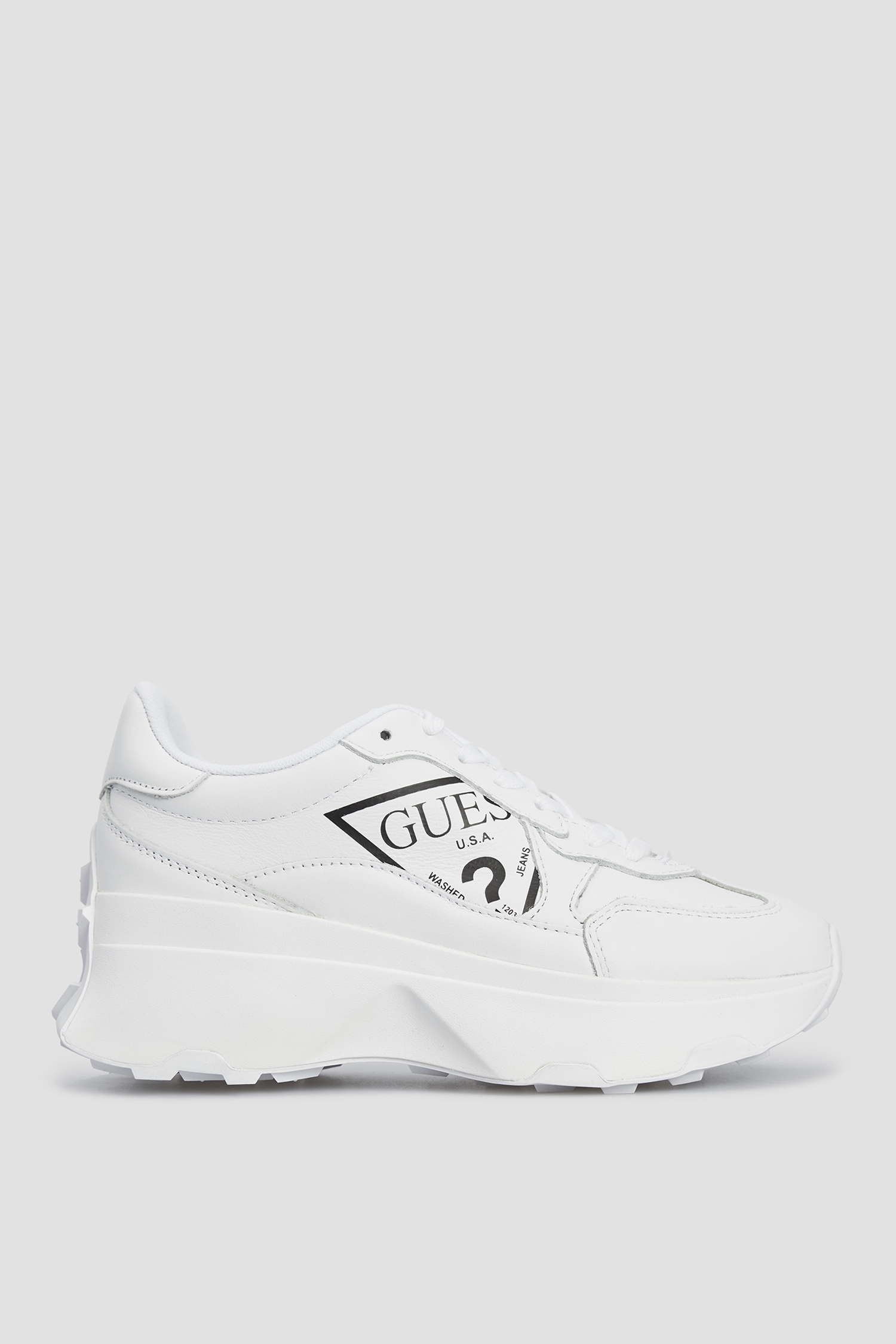 Белые кожаные кроссовки для девушек Guess FL7CBB.LEA12;WHITE
