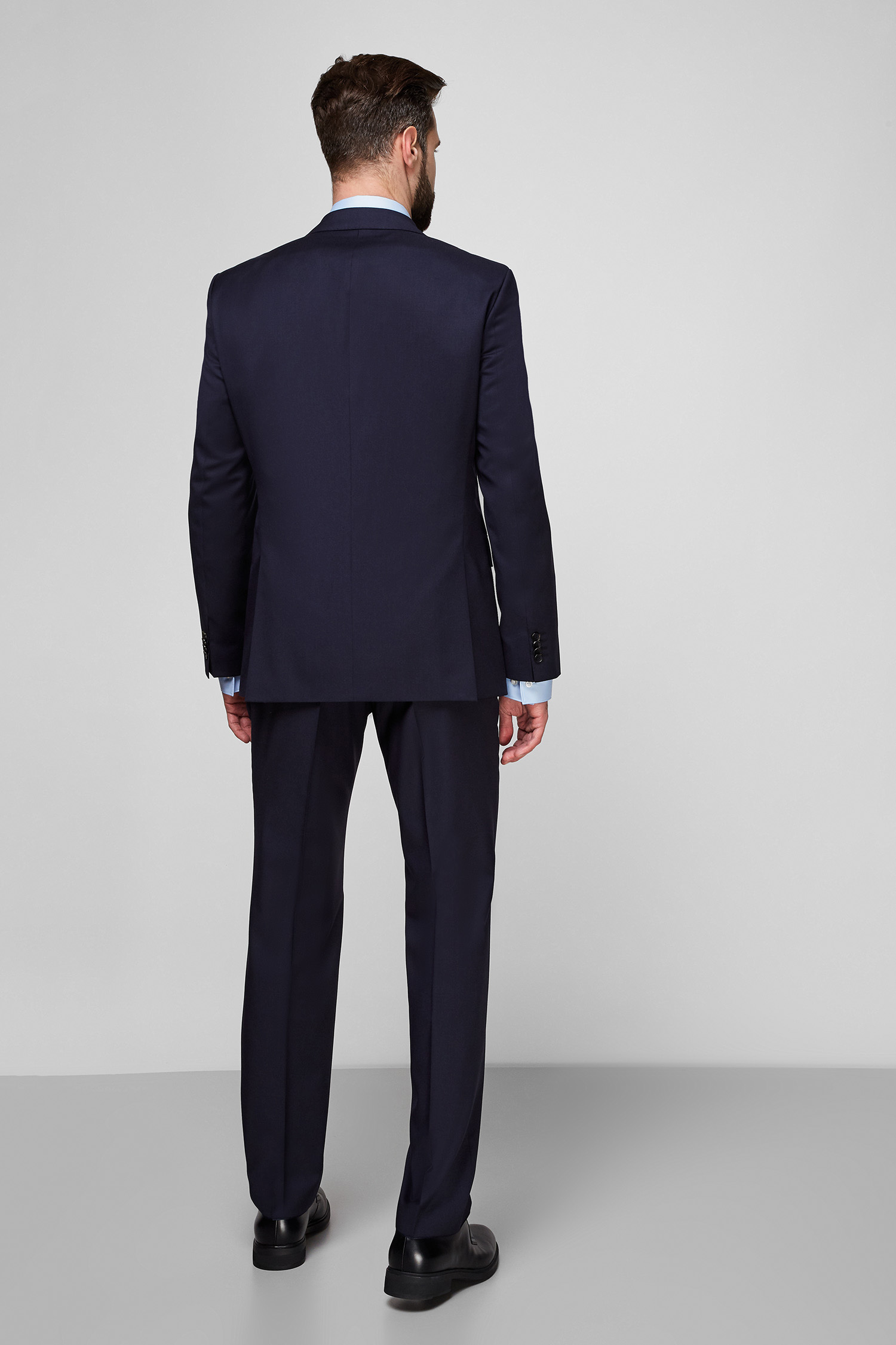 Мужской темно-синий шерстяной костюм (пиджак, брюки) BOSS 50318521К;401