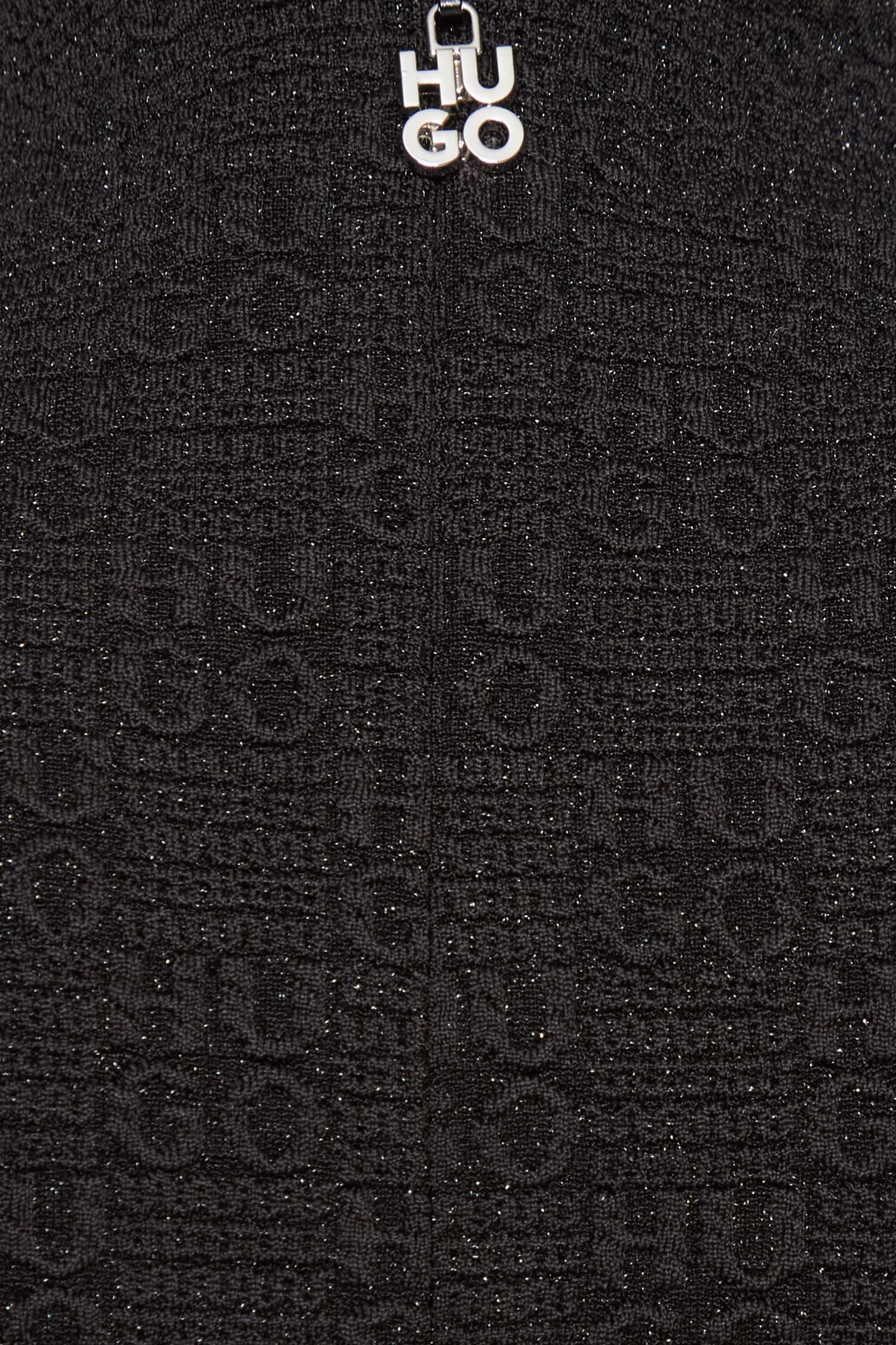 Женское черное платье с узором HUGO 50550118;001