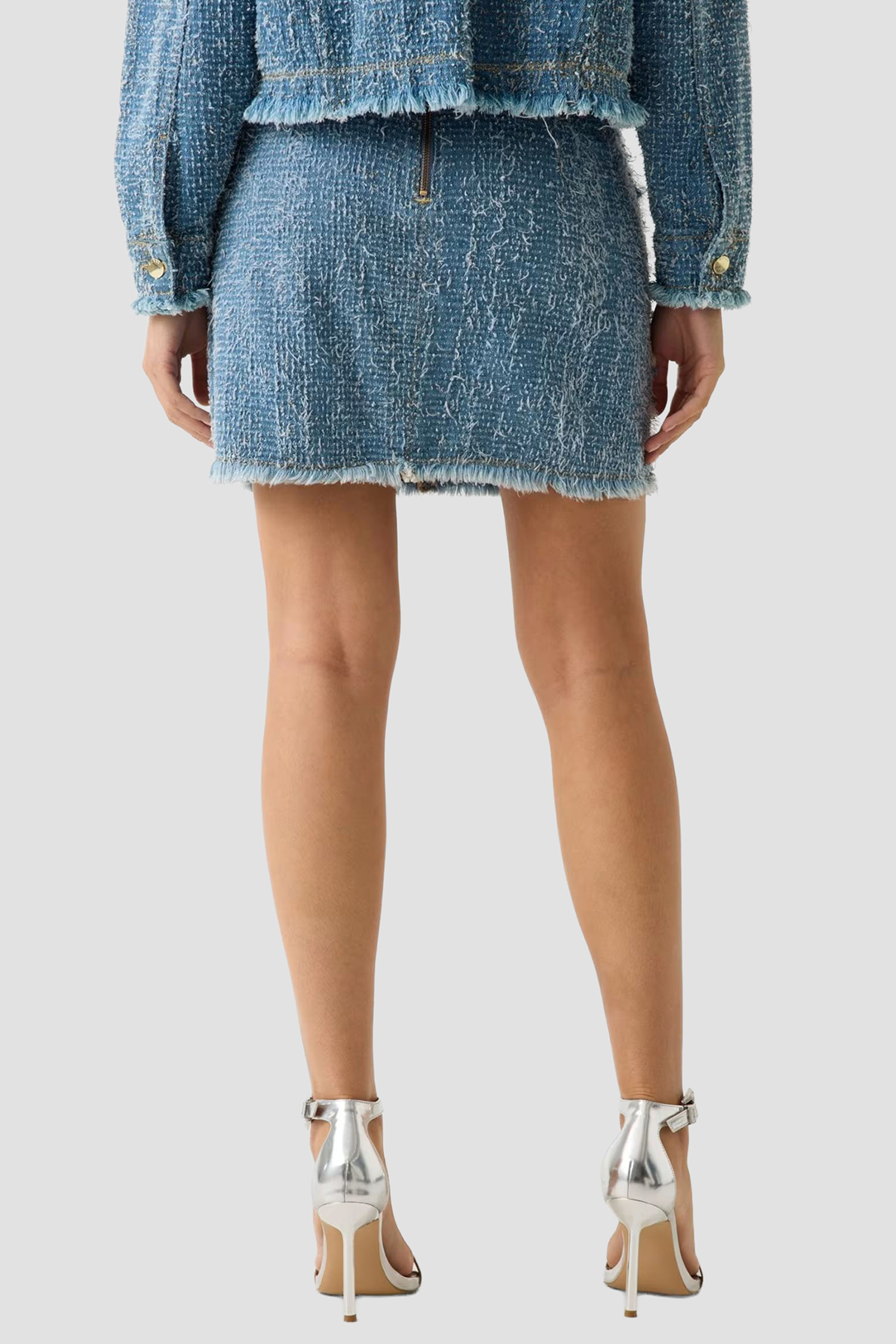 Жіноча блакитна твідова спідниця Guess W6RD0C.D6871;TKTW