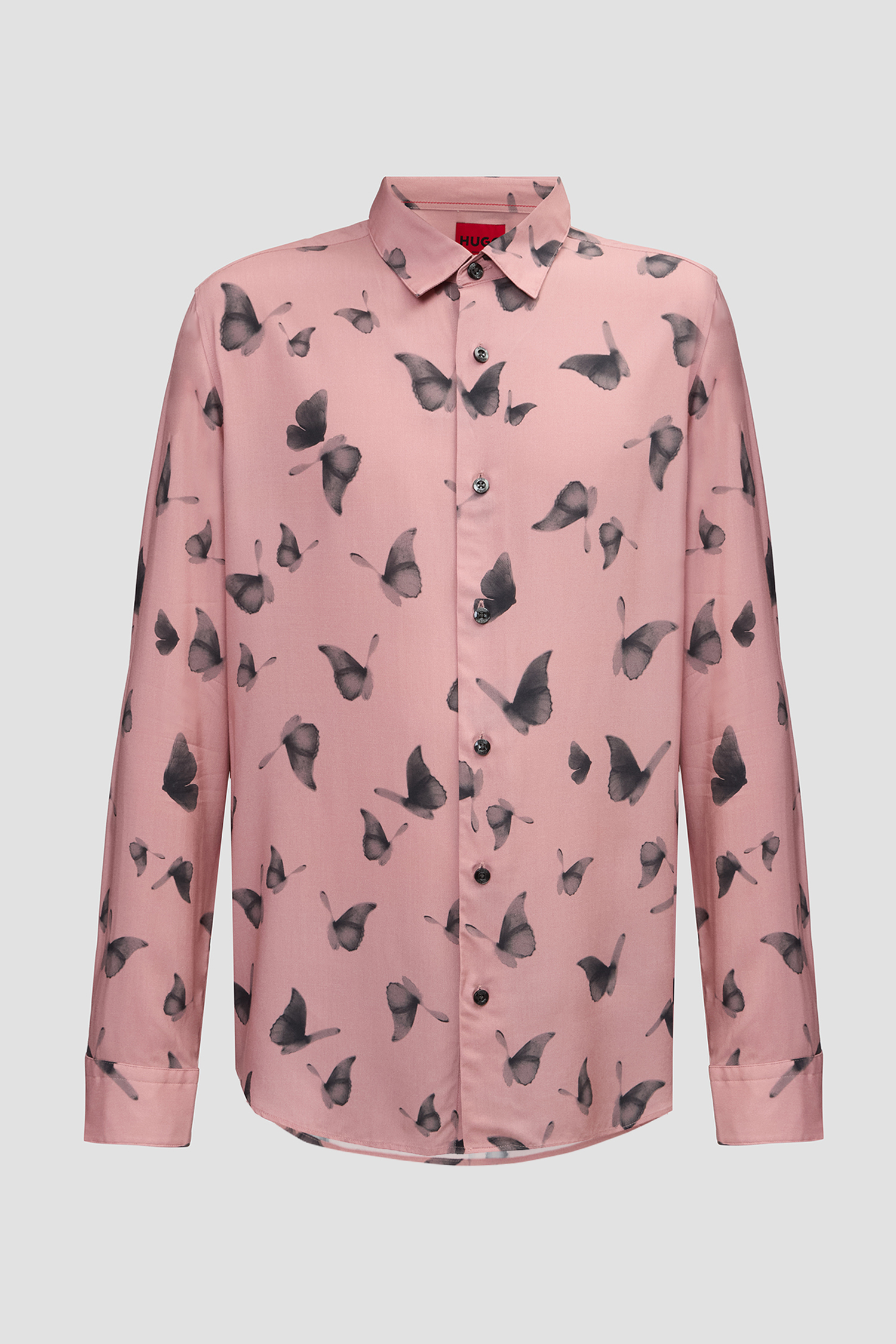Мужская розовая рубашка с узором HUGO 50534247;695