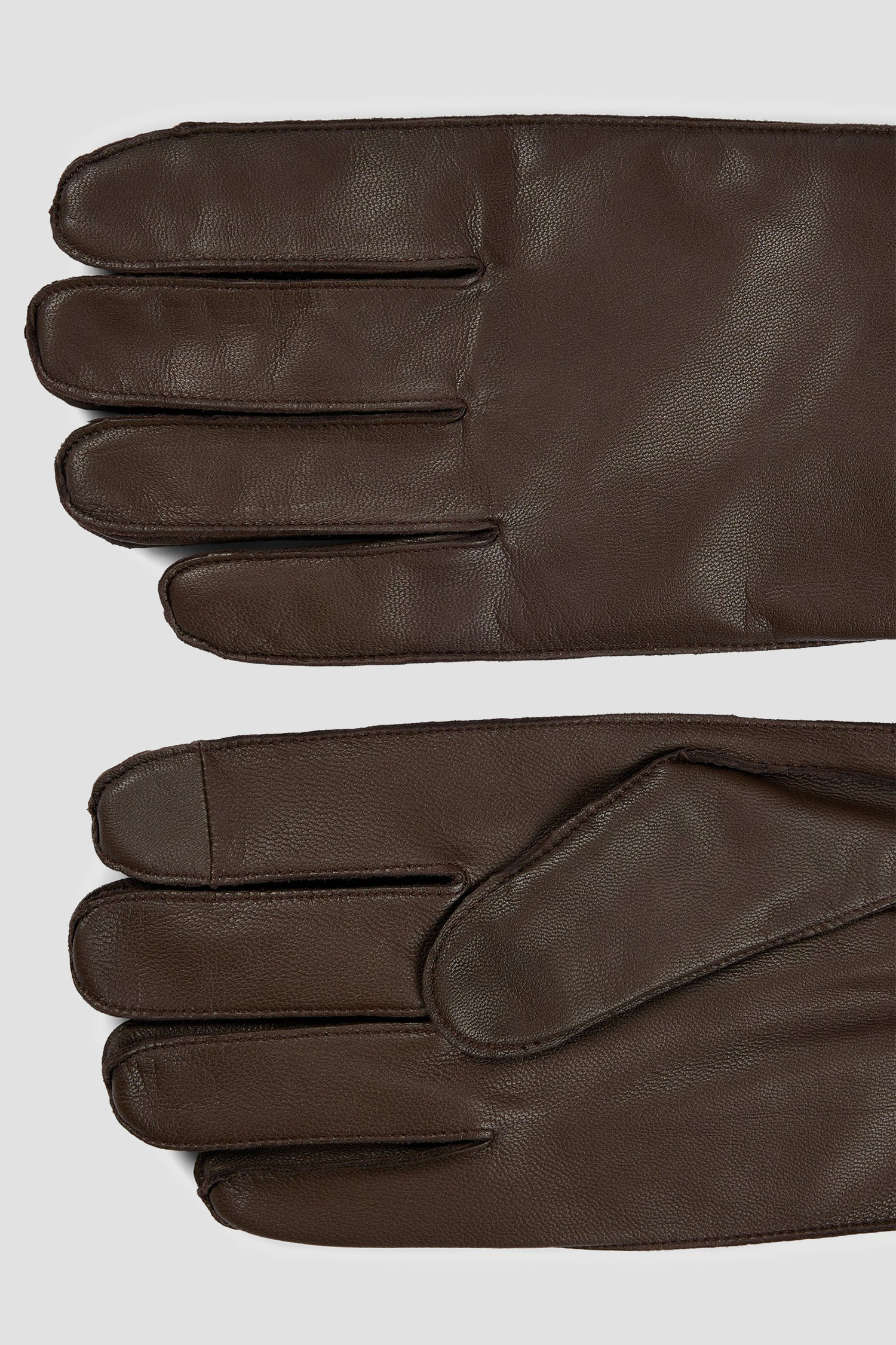 Мужские коричневые кожаные перчатки BOSS 50496740;361