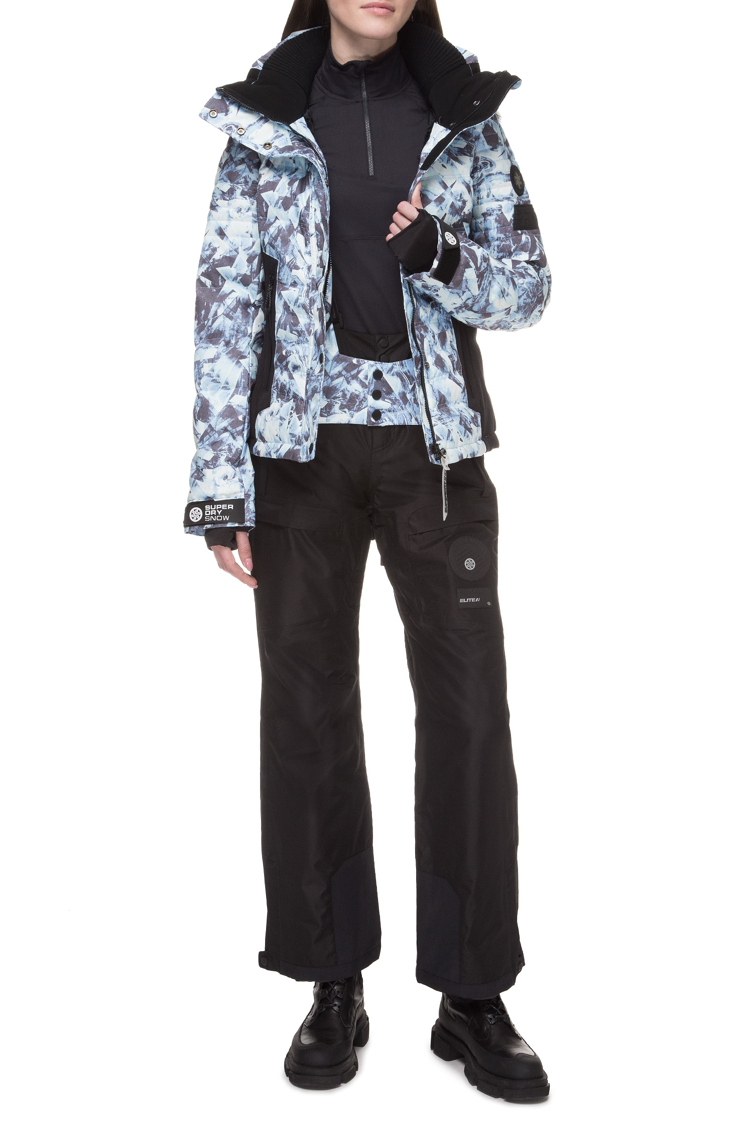 Жіноча блакитна лижна куртка з принтом Luxe Snow SuperDry GS1012SR;G6H