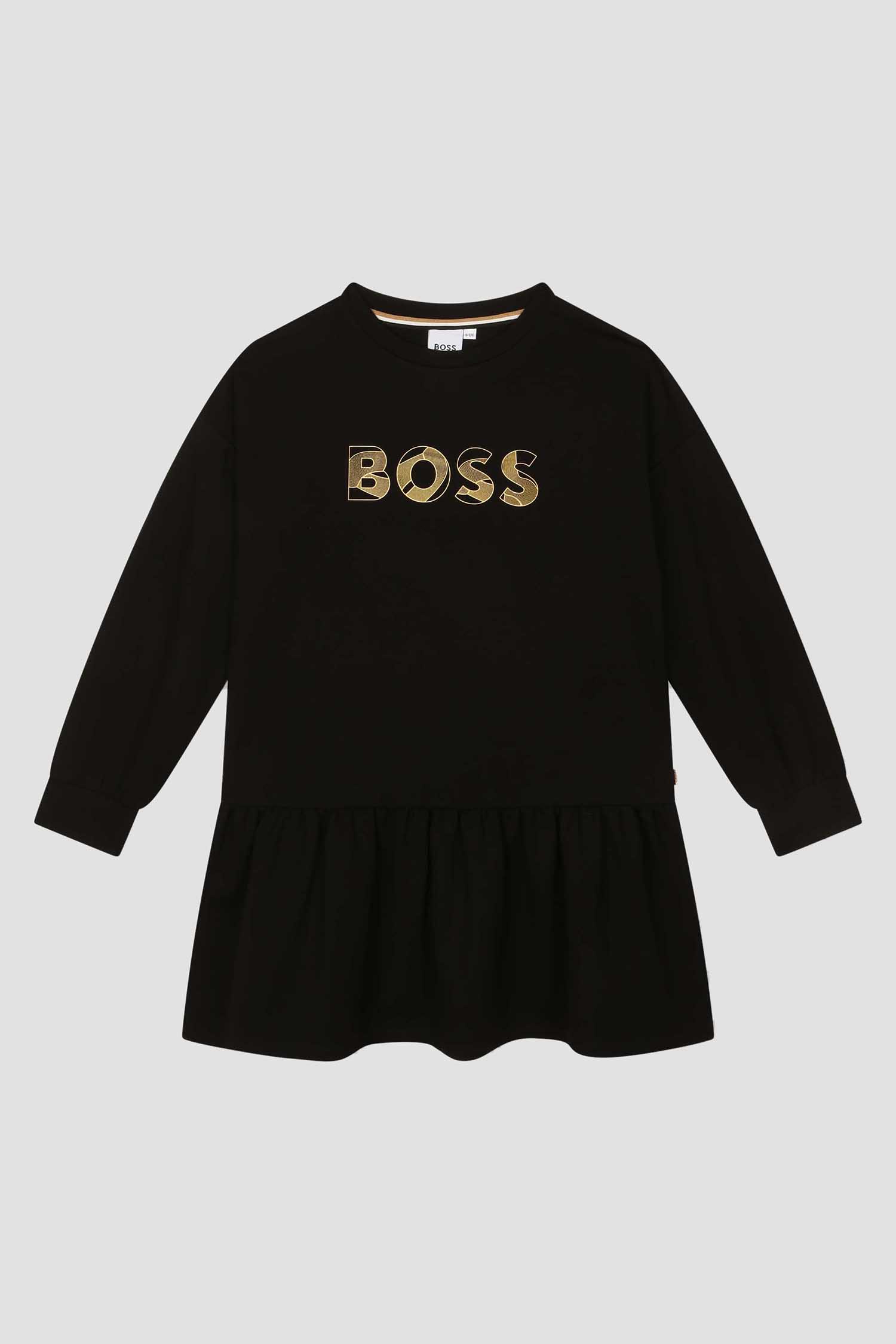 Детское черное платье BOSS kids J12233;09B