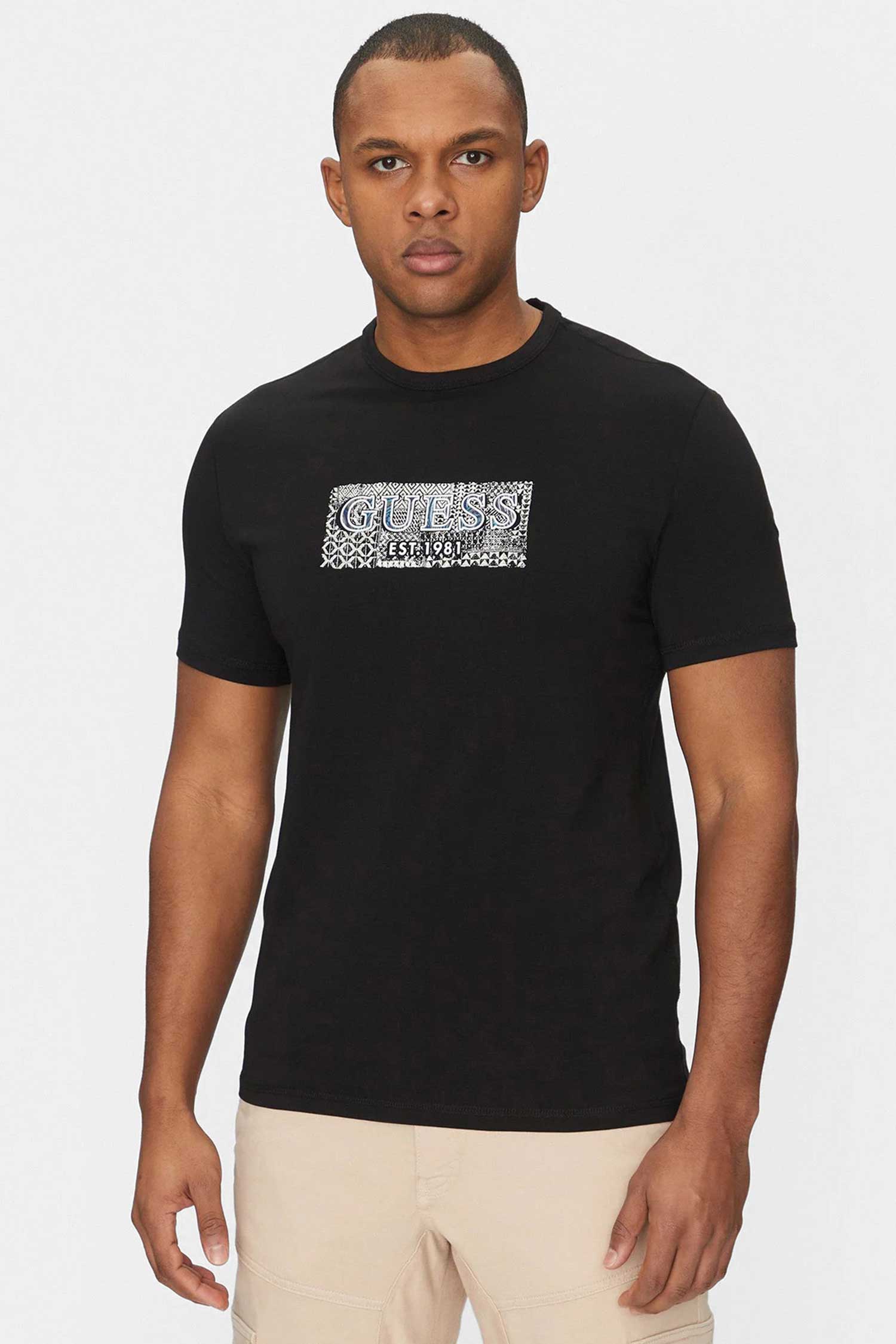 Чоловіча чорна футболка Guess M5GI19.J1314;JBLK