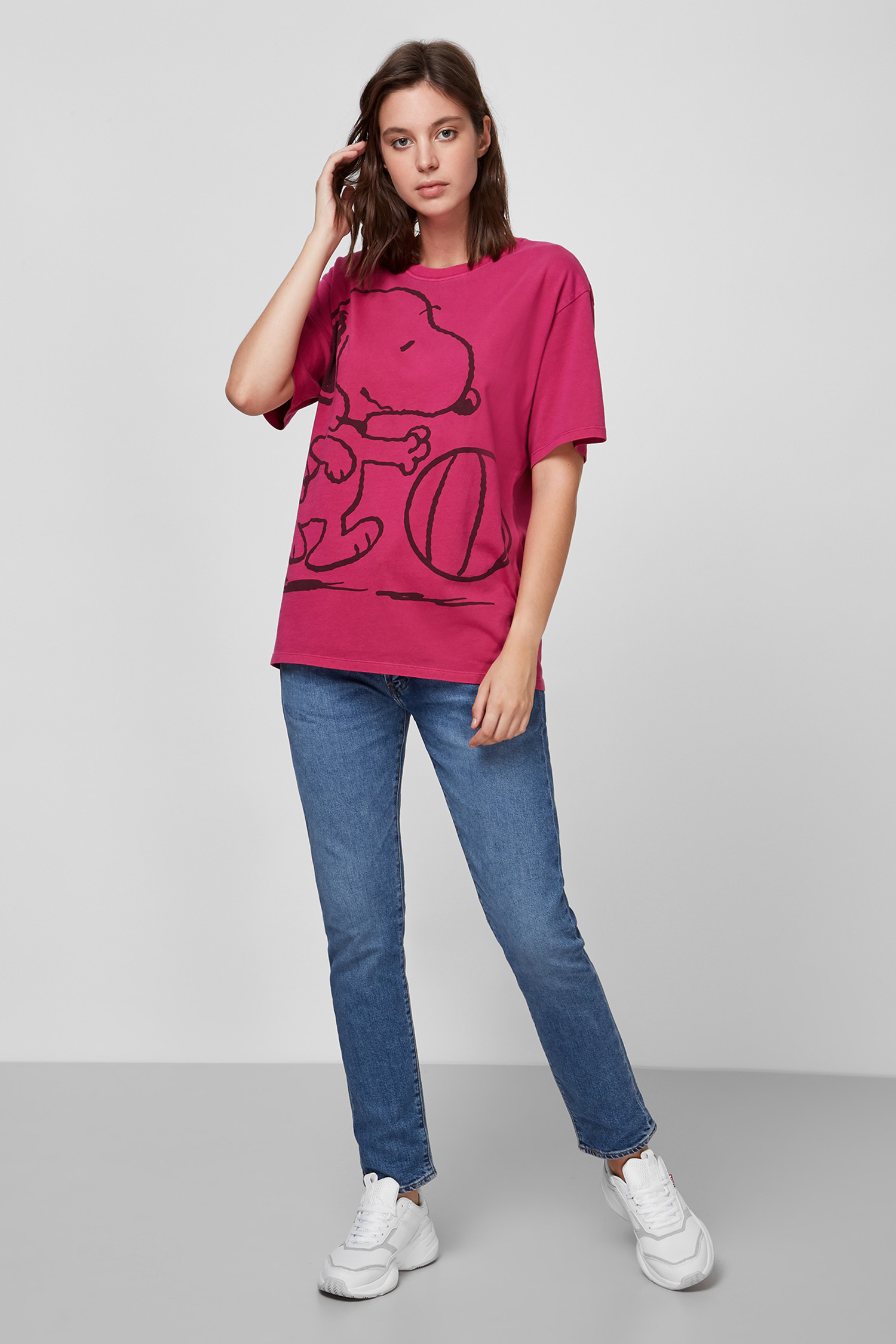 Женская розовая футболка с принтом Levi's x Peanuts Levi’s® 56152;0002