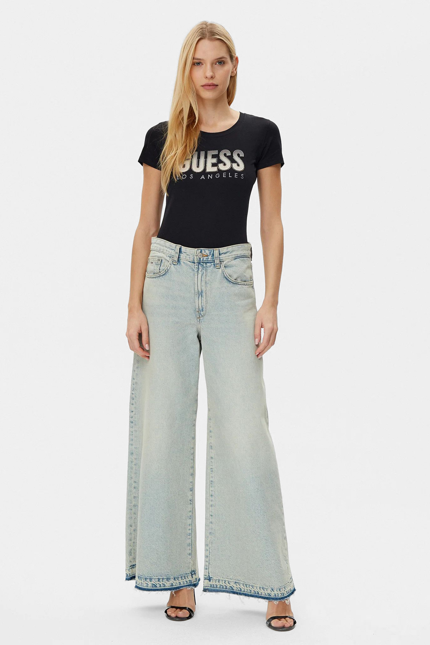 Жіноча чорна футболка Guess W5GI14.J1314;JBLK