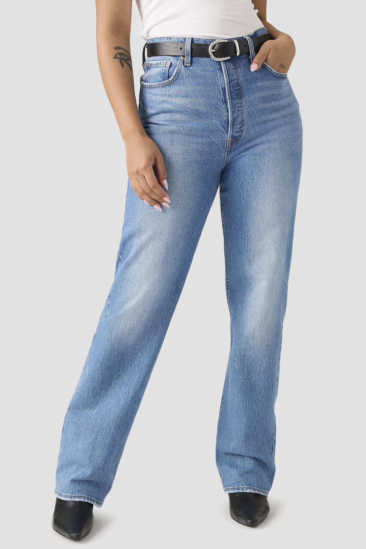Женские голубые джинсы Ribcage Levi’s® 79078;0008