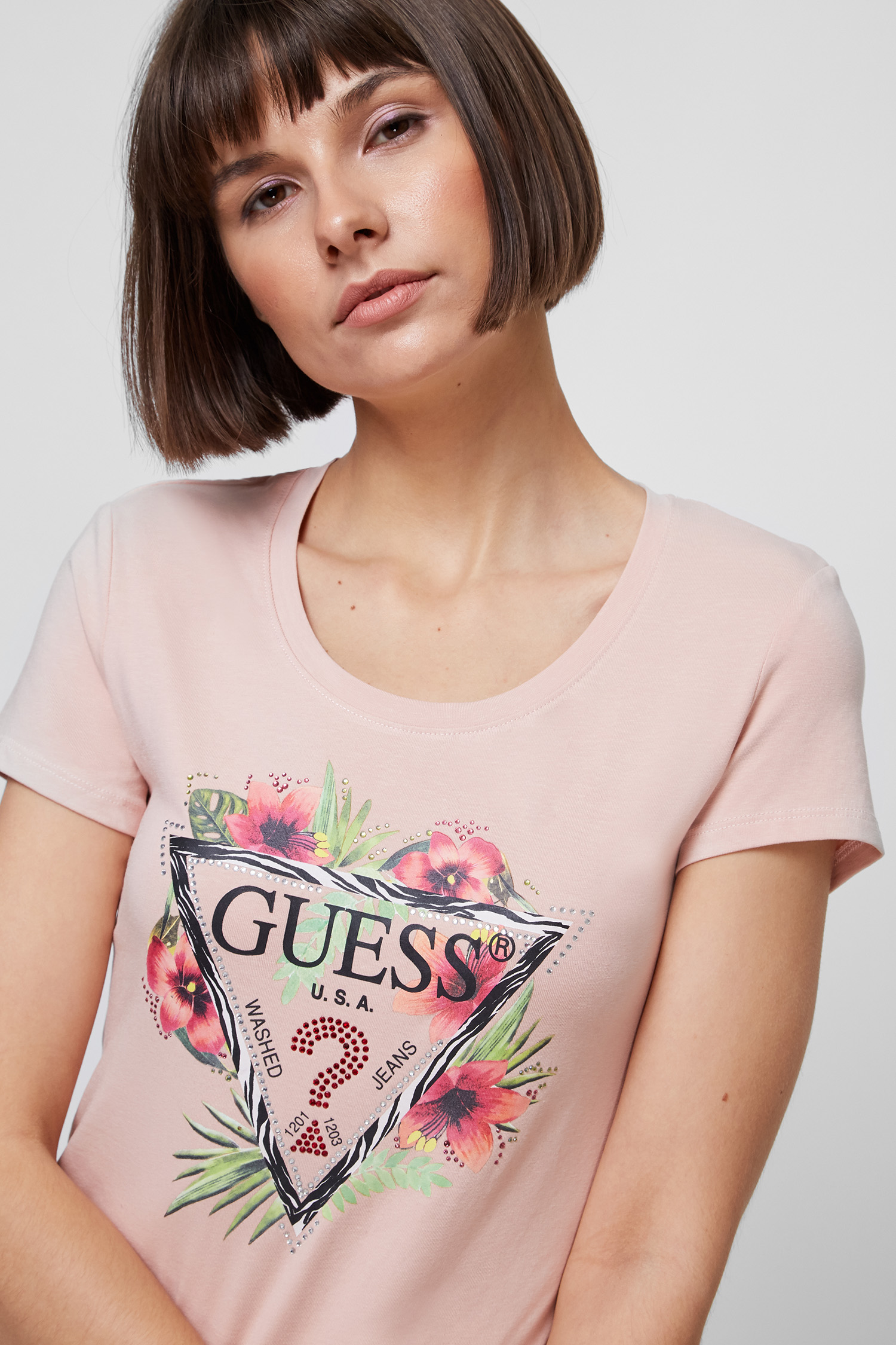 Жіноча пудрова футболка Guess W1GI0N.J1311;G64O