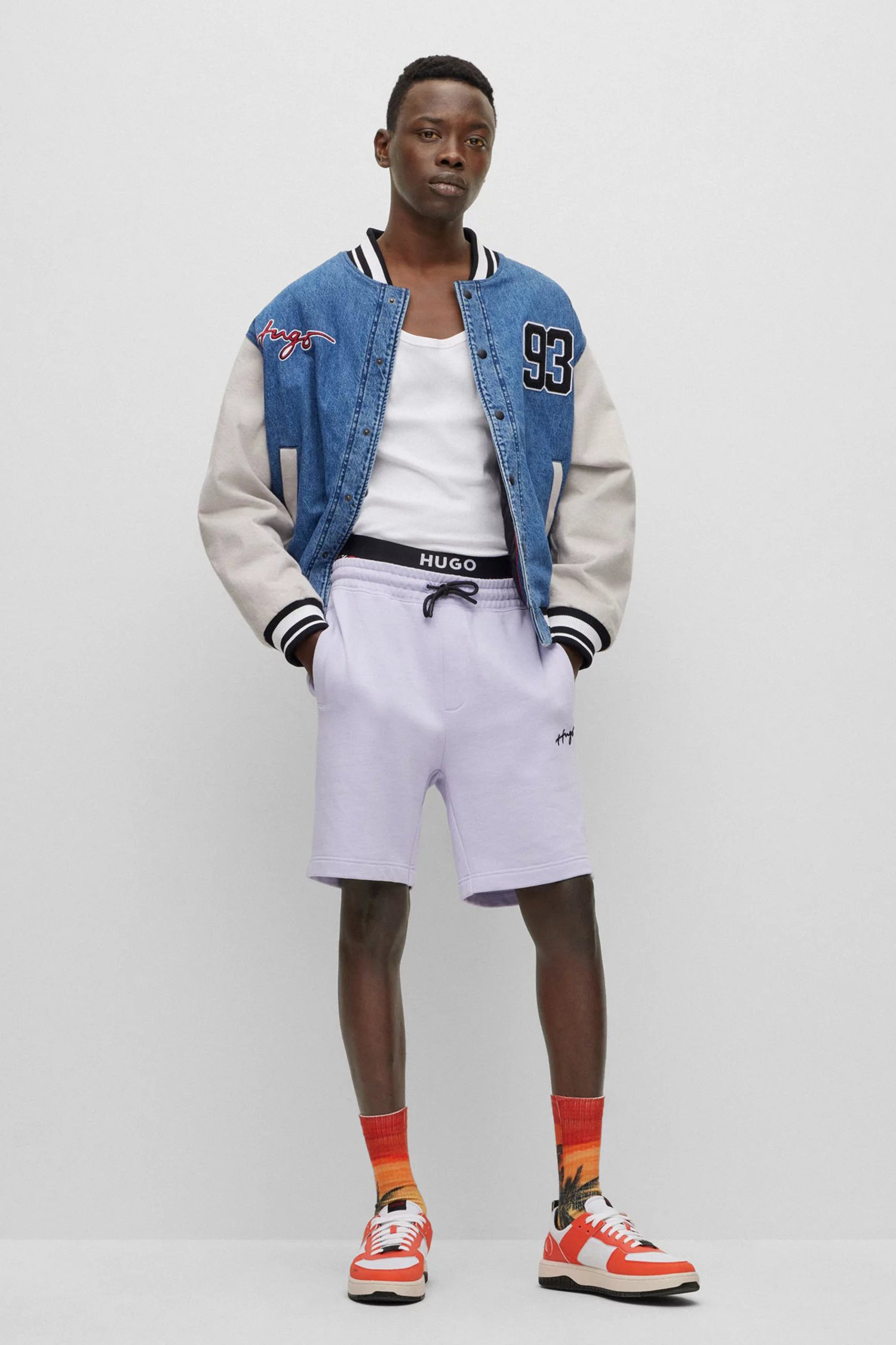 Мужской синий джинсовый бомбер HUGO 50489978;433