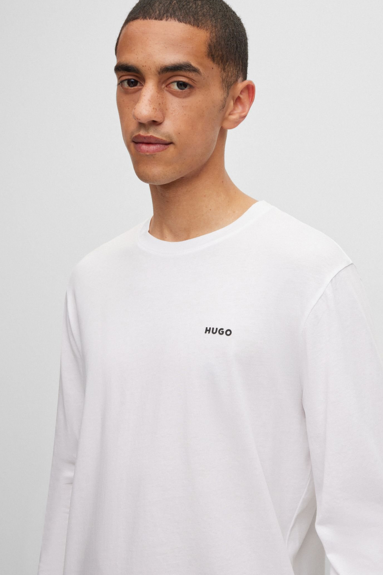 Чоловічий білий лонгслів HUGO 50466159;100