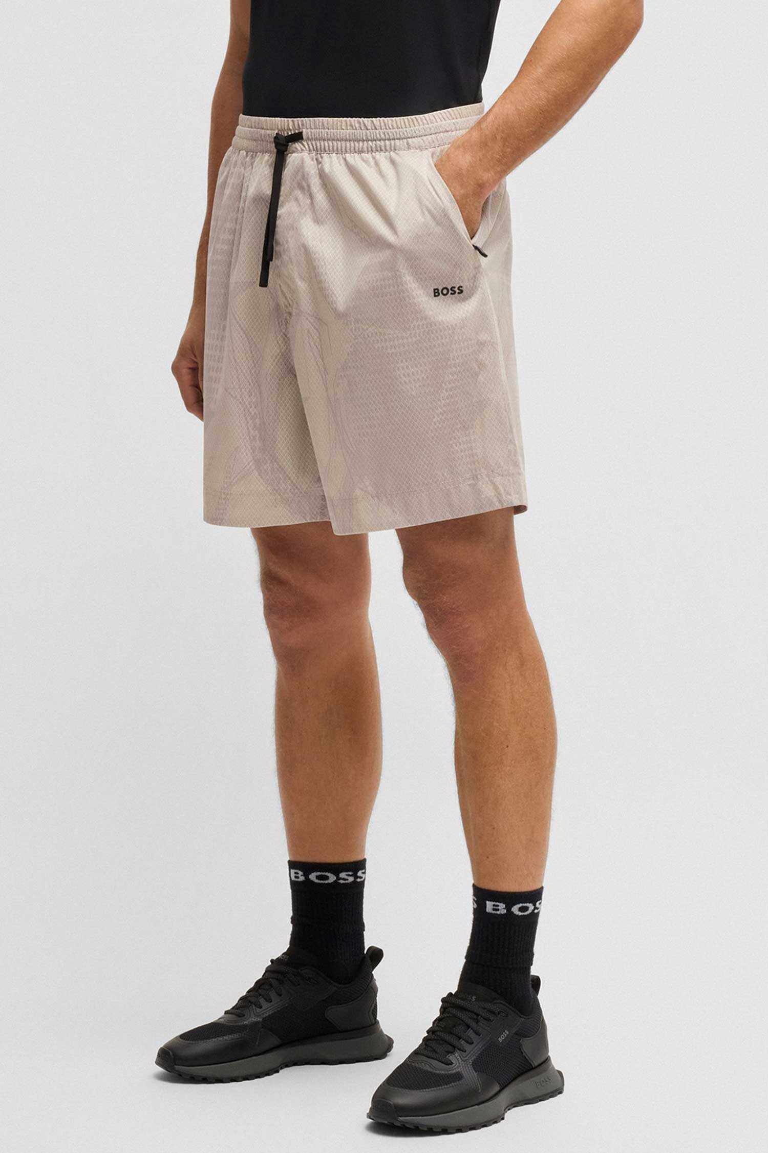 Мужские бежевые шорты с узором BOSS 50534382;284