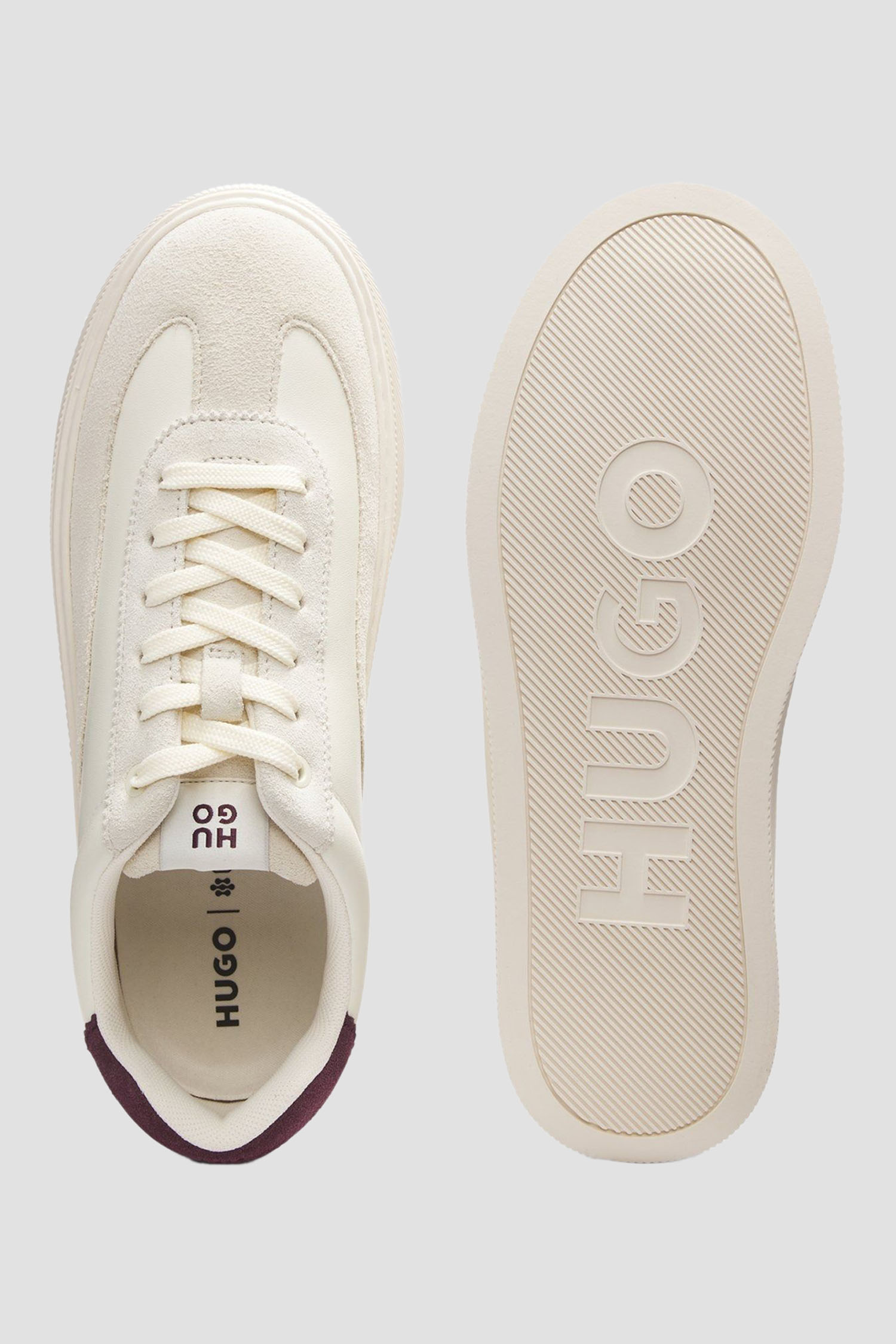 Женские белые кожаные сникерсы HUGO 50552700;050