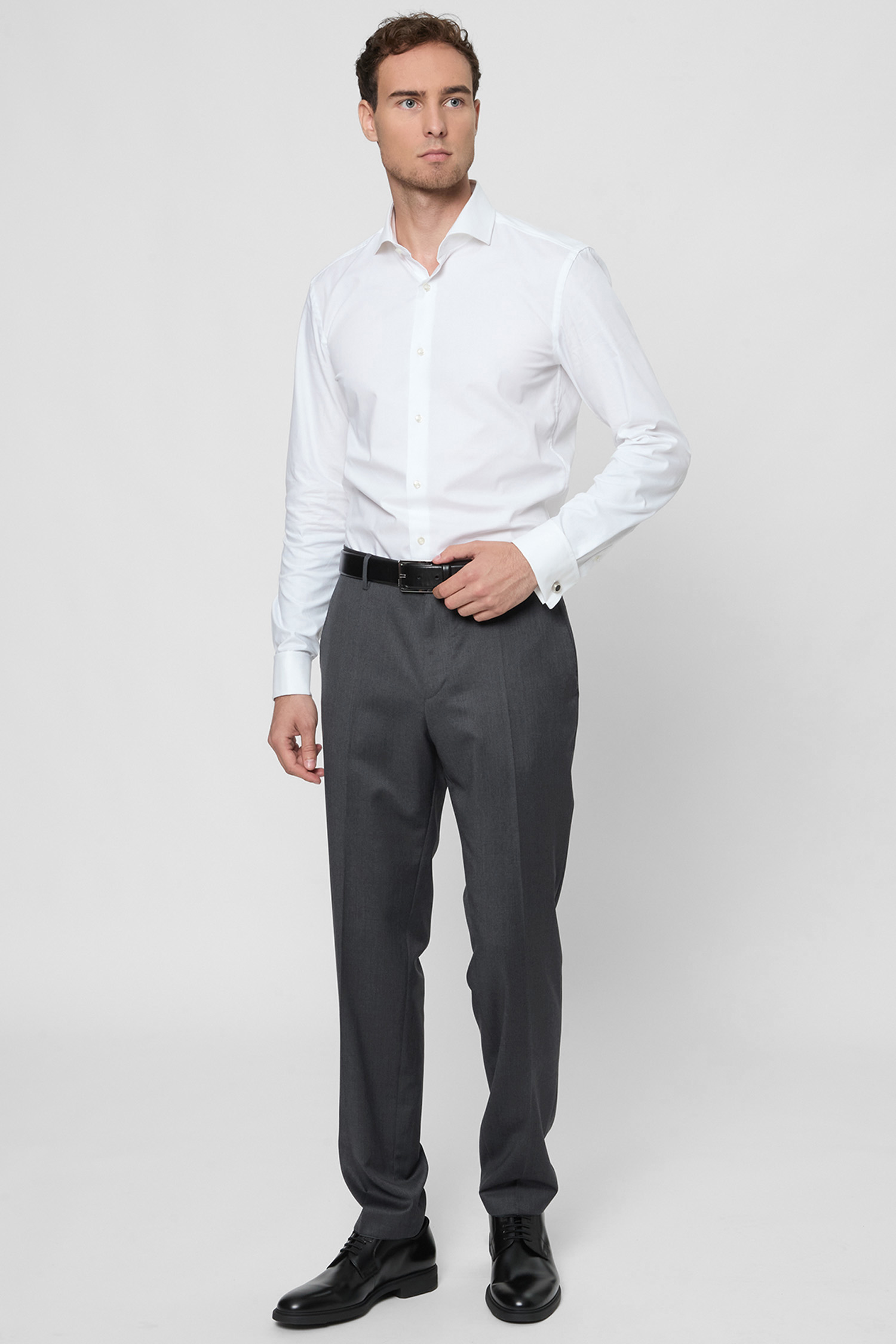 Чоловічі сірі вовняні брюки BOSS 50469183;021