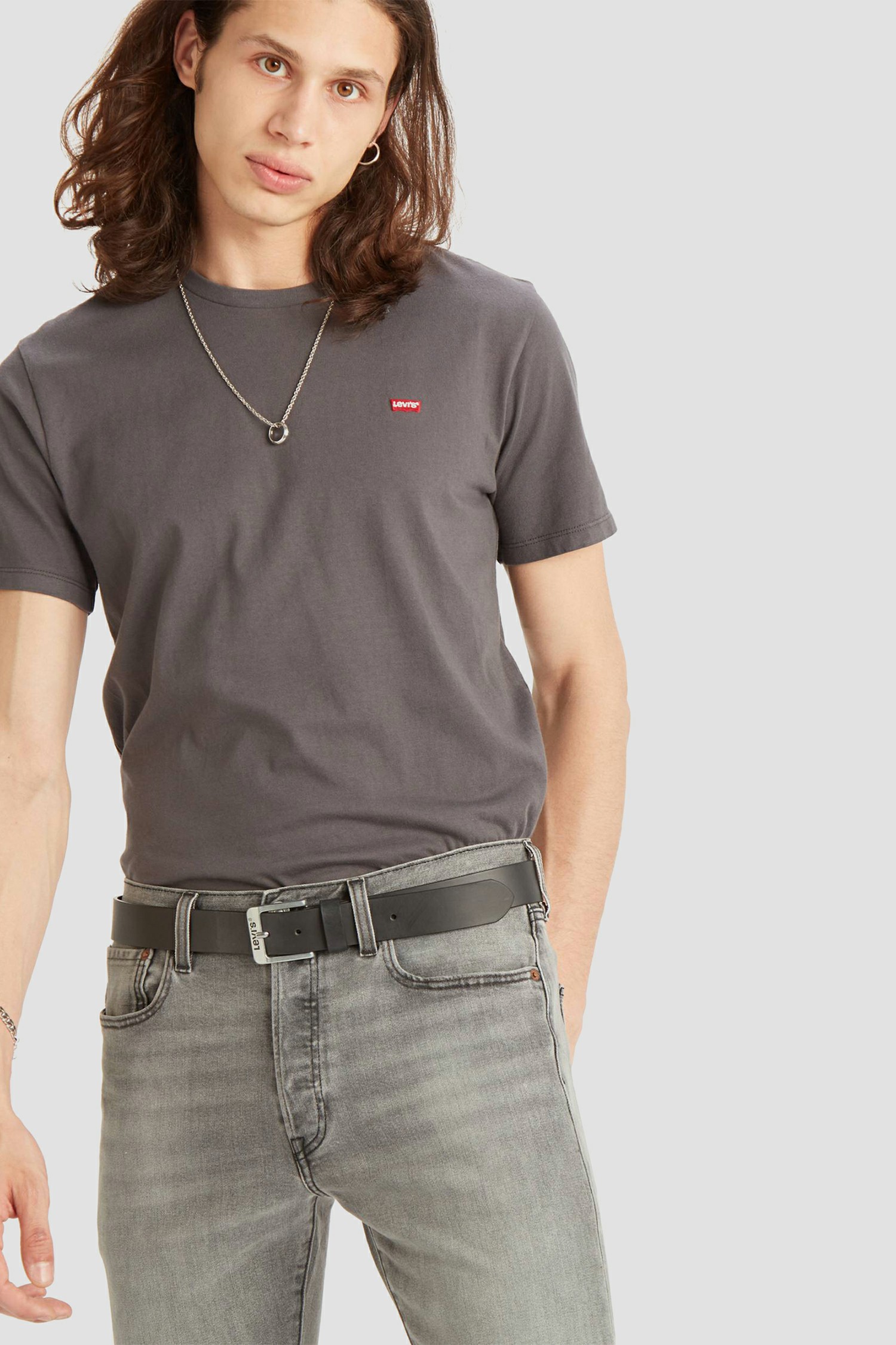 Мужской черный кожаный ремень Levi’s® 77134;0611