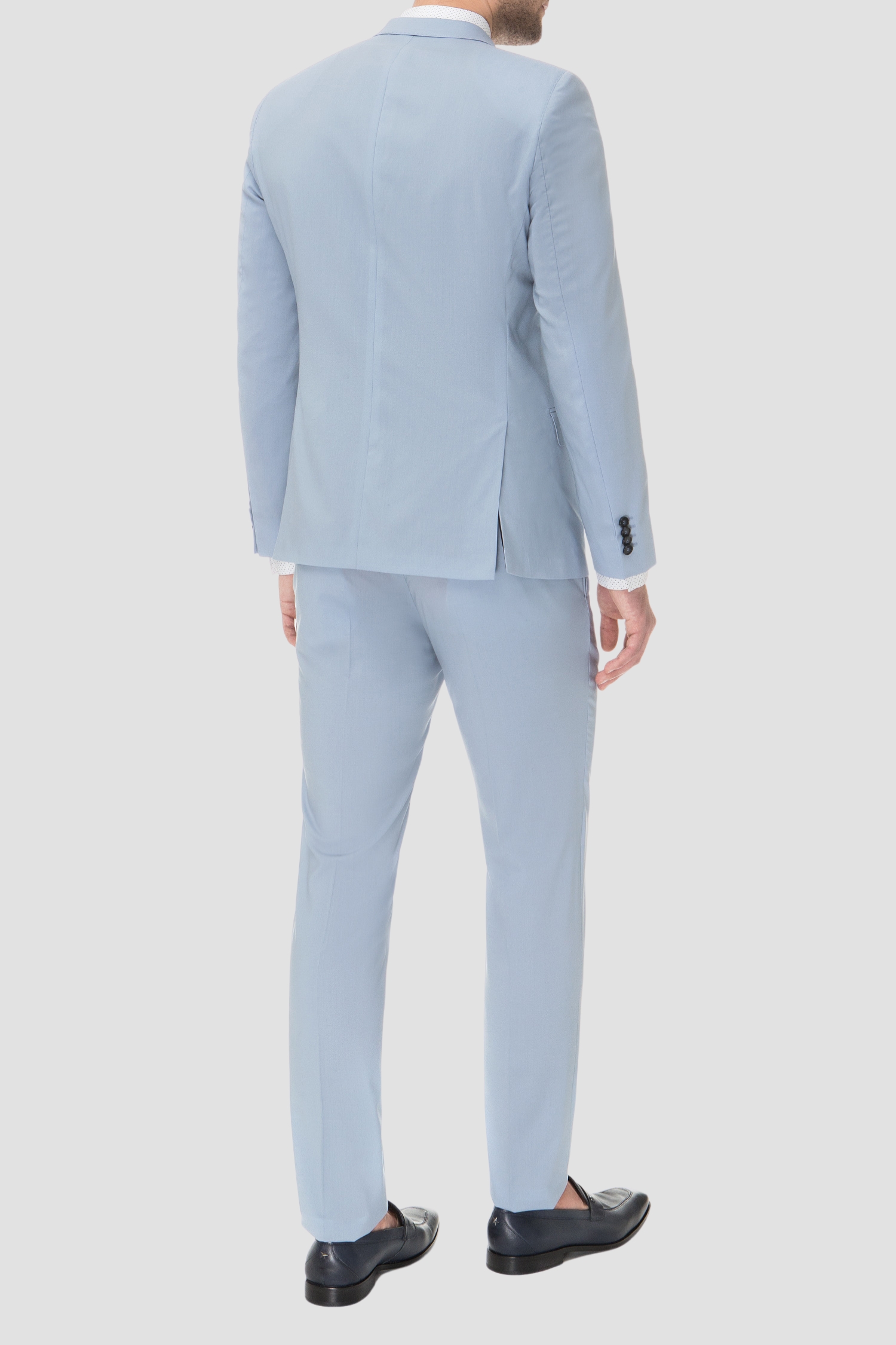 Мужской голубой шерстяной костюм (пиджак, брюки) Karl Lagerfeld 591045.105200;620