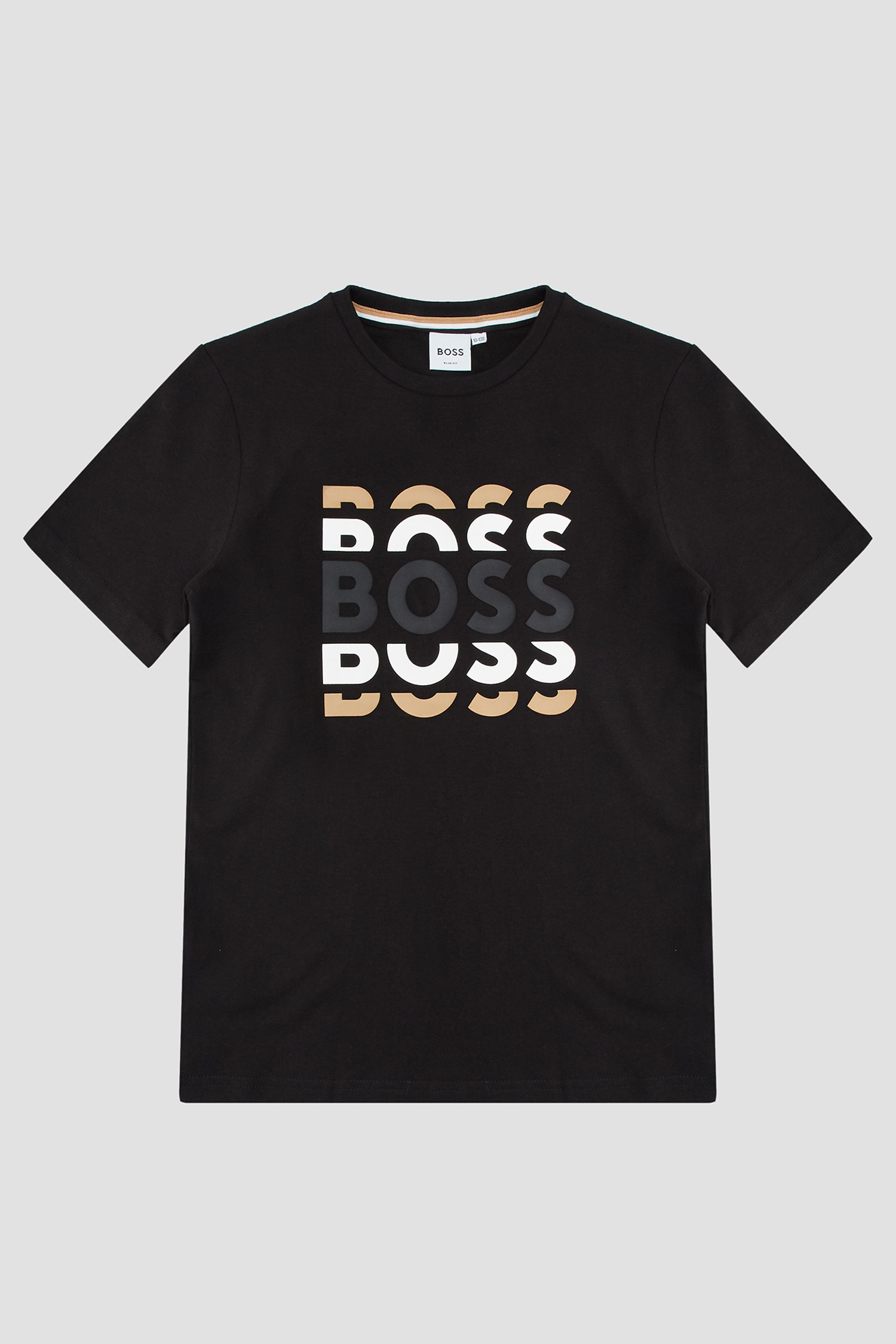 Детская черная футболка BOSS kids J25O72;09B