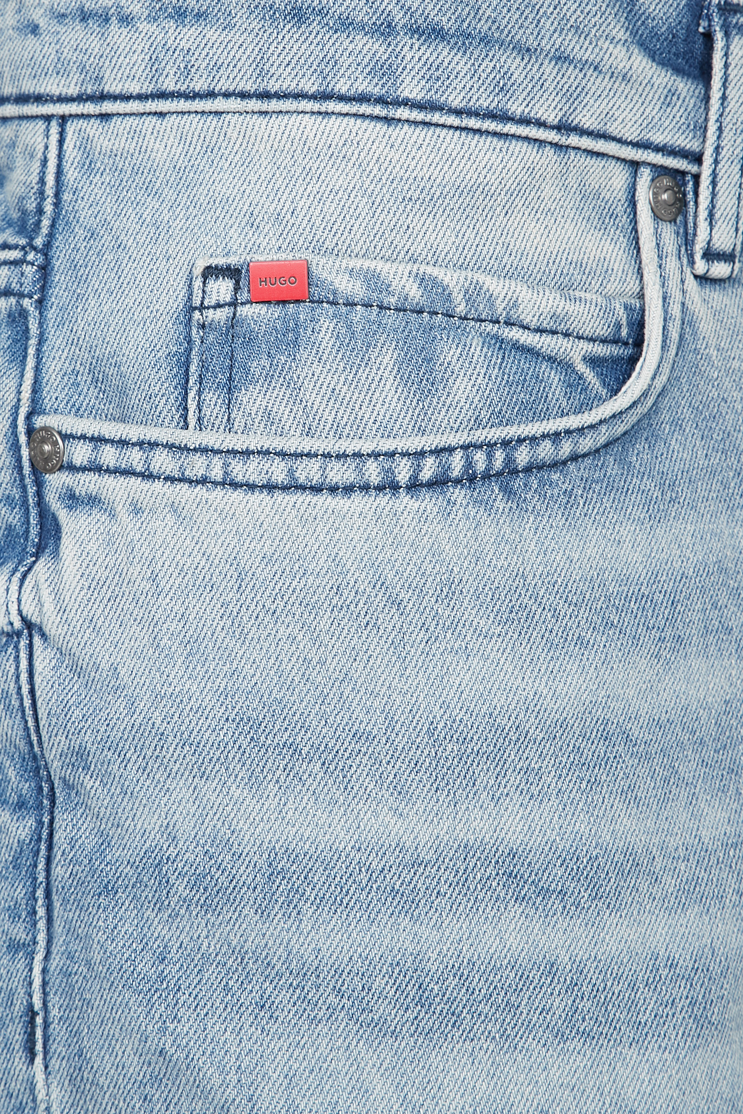 Мужские голубые джинсовые шорты HUGO 50511394;422