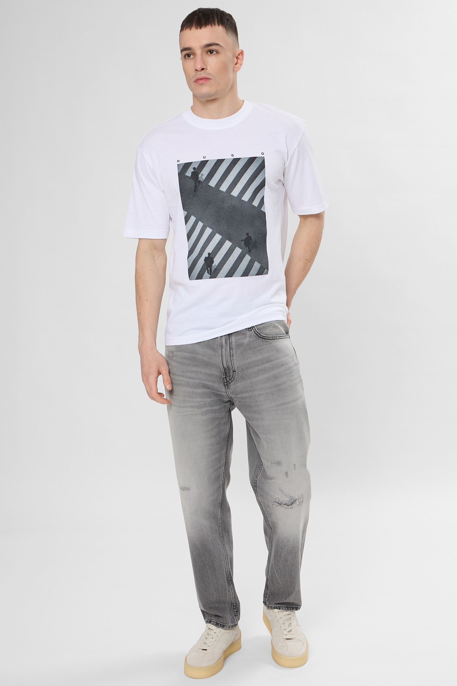 Мужские серые джинсы HUGO 50555138;031