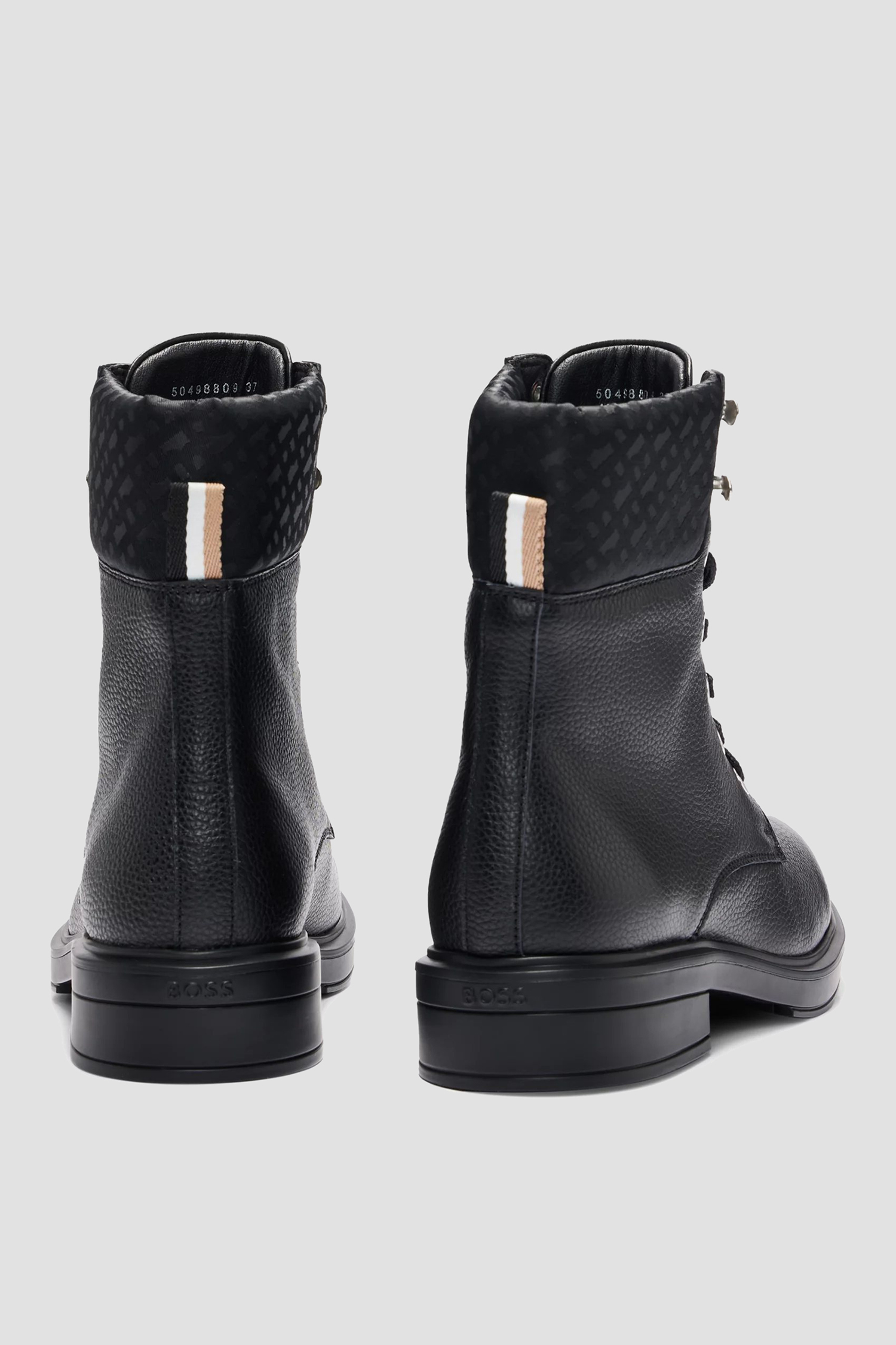 Женские черные кожаные ботинки BOSS 50498809;001